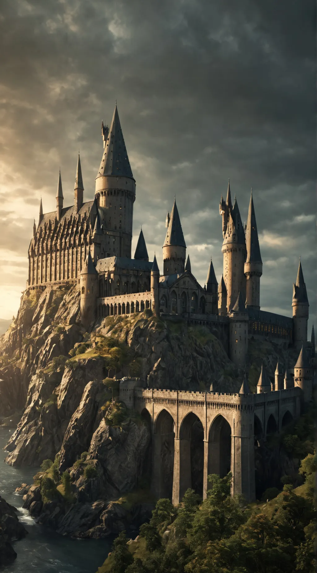 ai character: Hogwarts  background