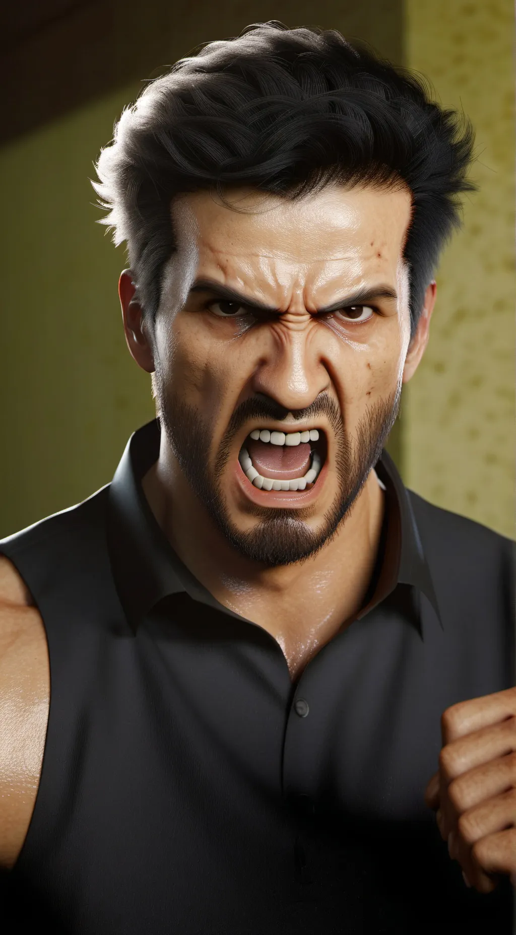 ai character: angry person background