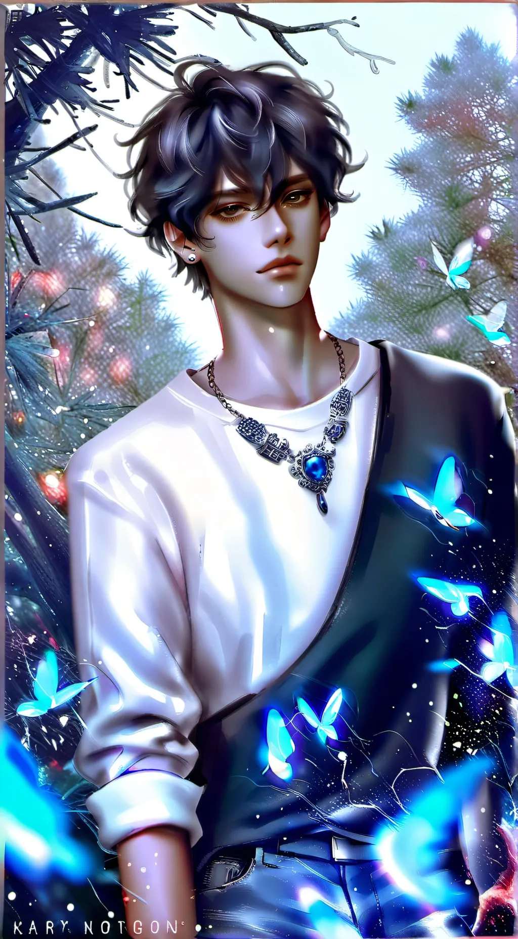 ai character: Azure background