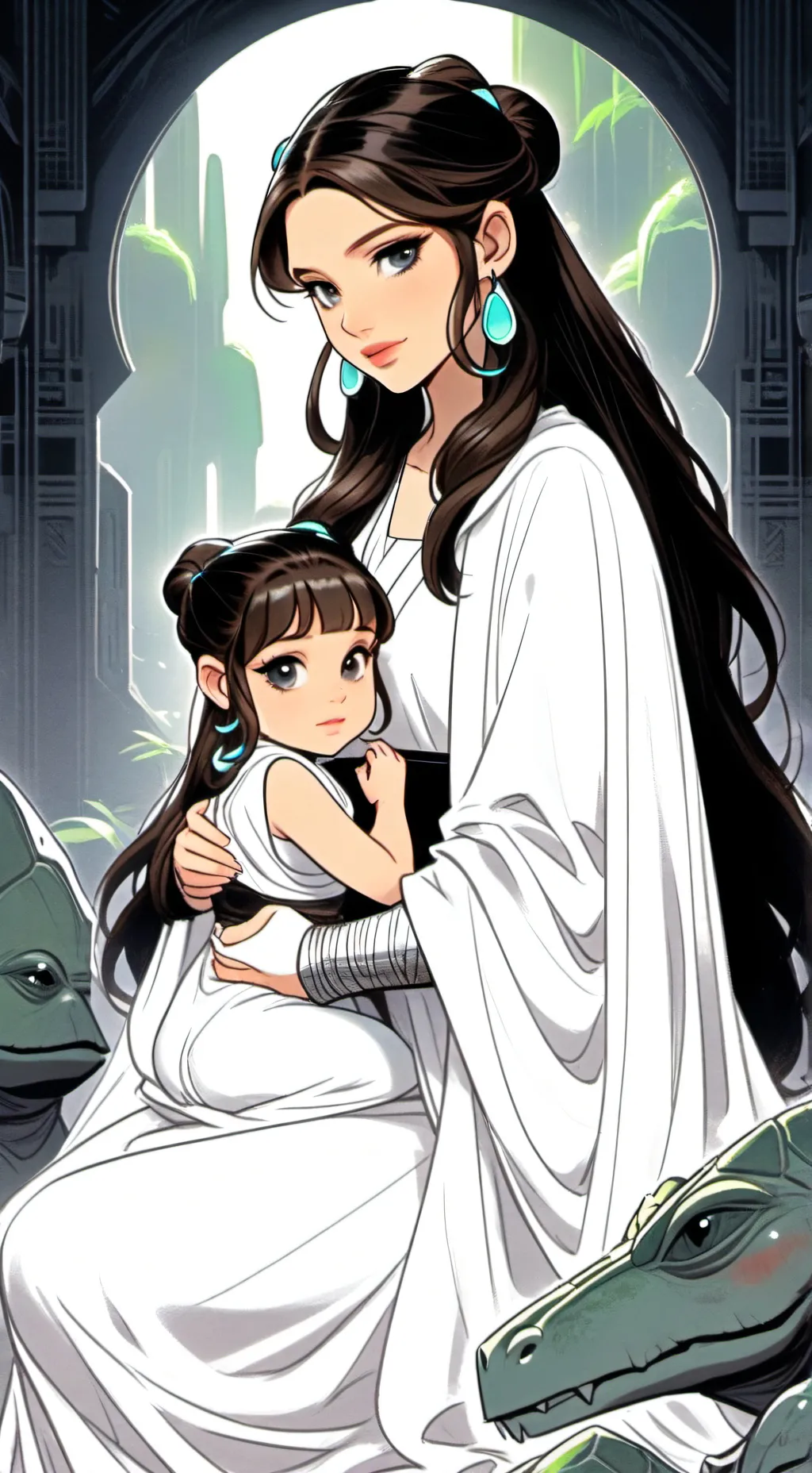 ai character: princess Leia zoie background