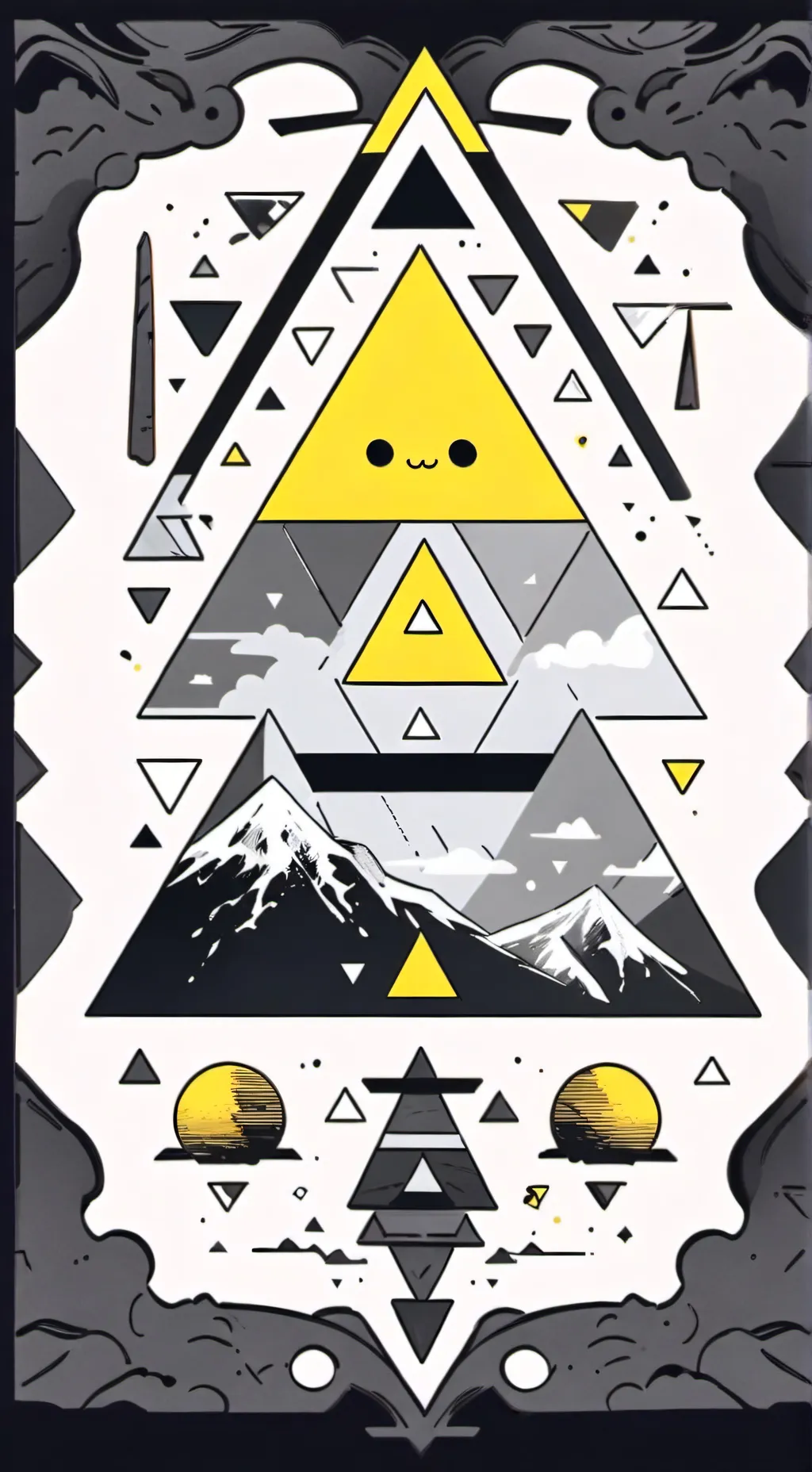 ai character: triangles background