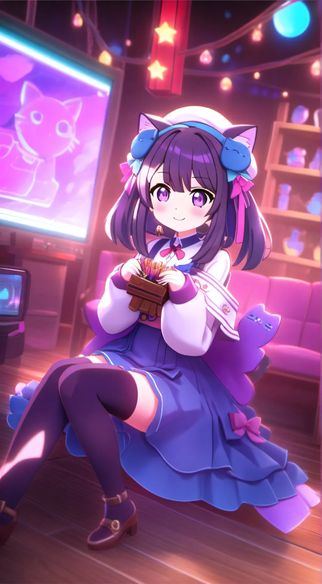 ai character: Kitty  background