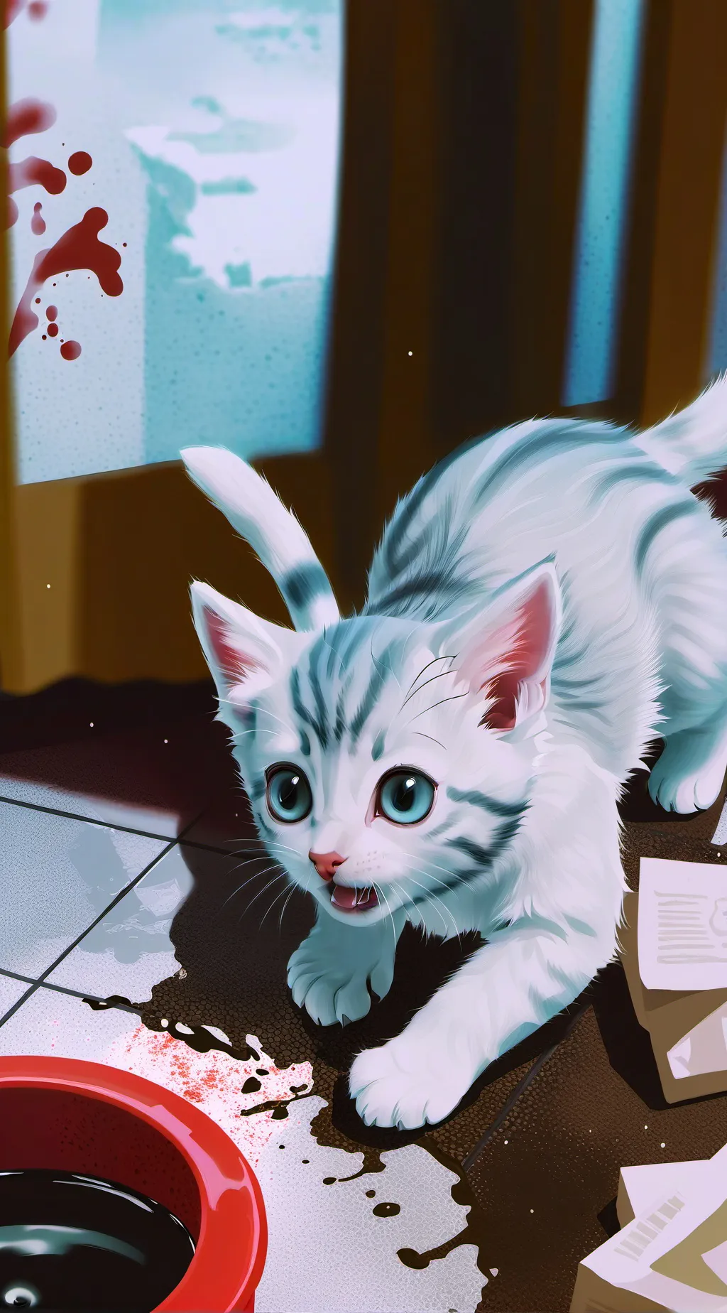 ai character: stray kitten background