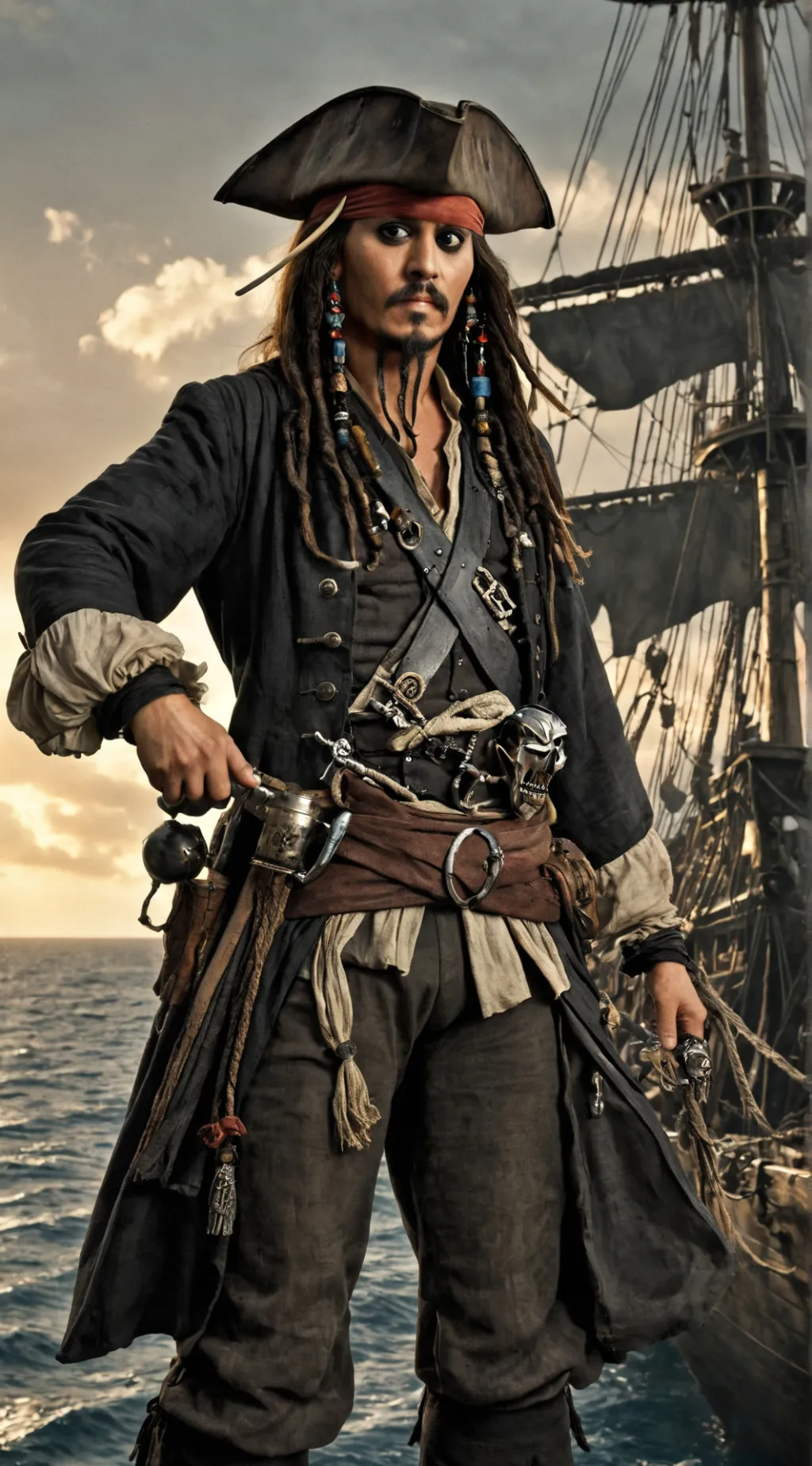 ai character: Jack Sparrow background