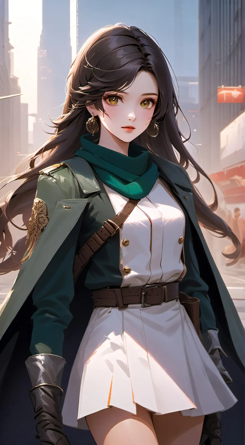 ai character: Metallic Shadow background