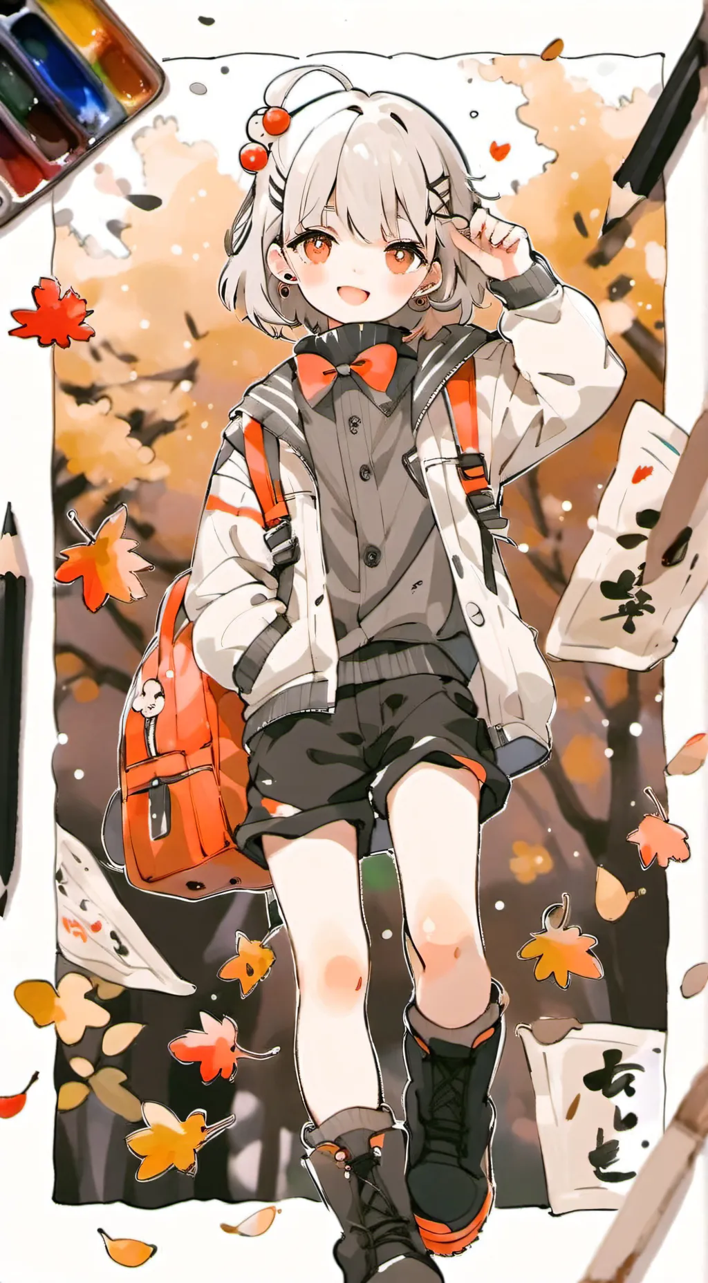 ai character: School cheer  background