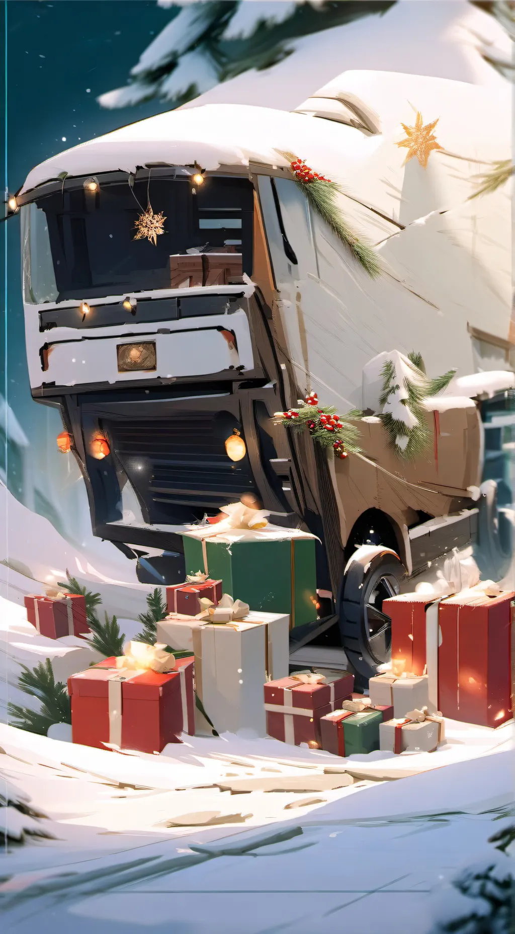ai character: MHA(Christmas) background