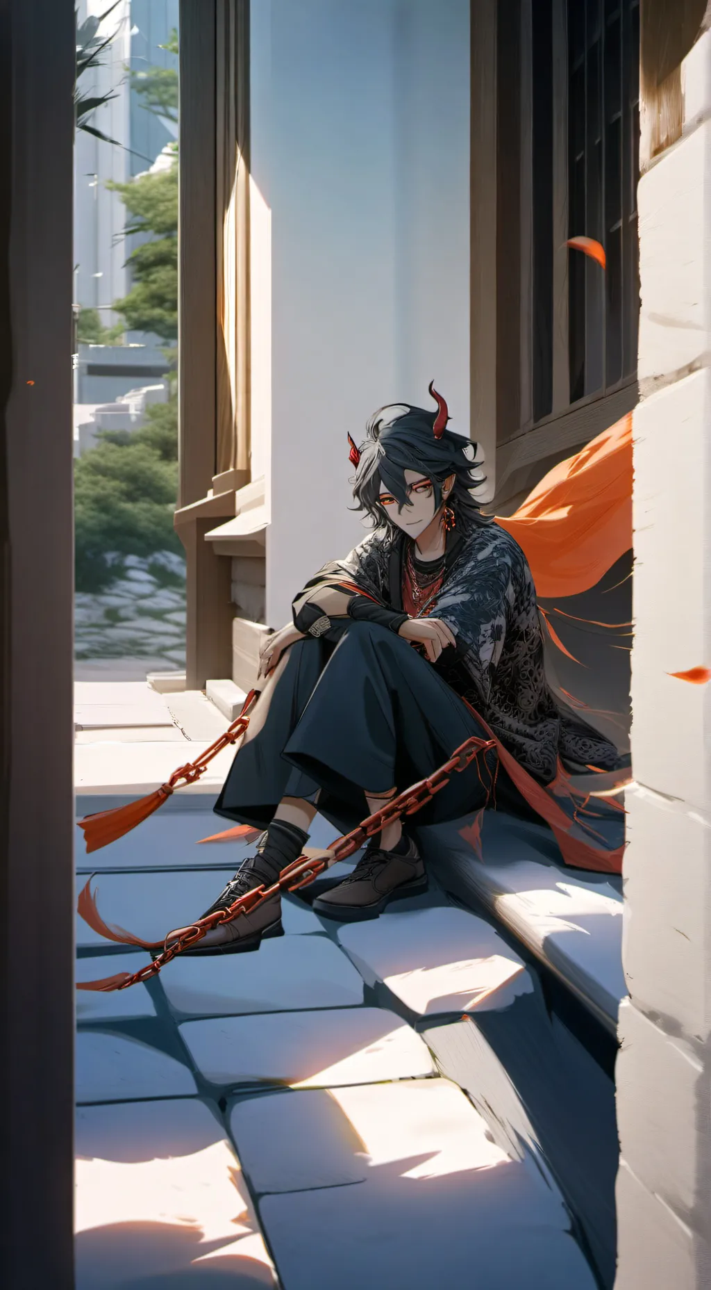 ai character: Demonio enamorado  background