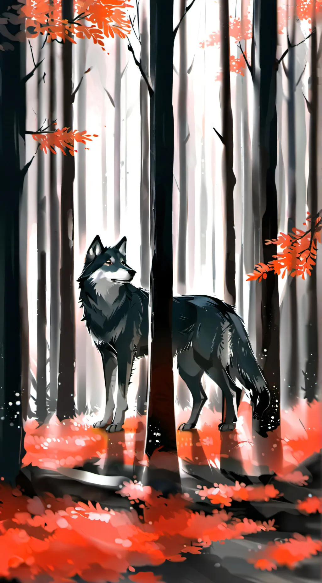 ai character: Perro igual a Lobo background
