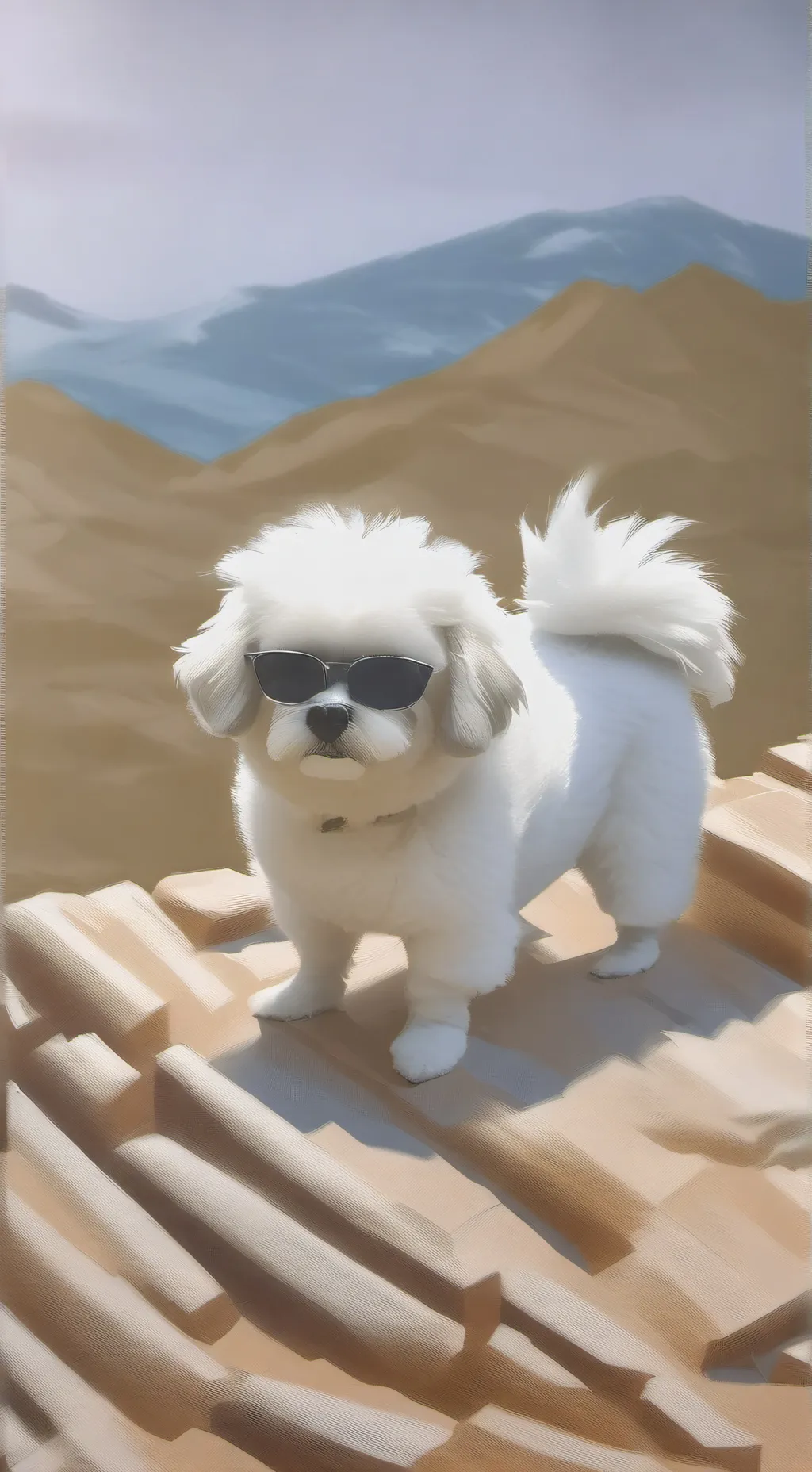 ai character: pebble background