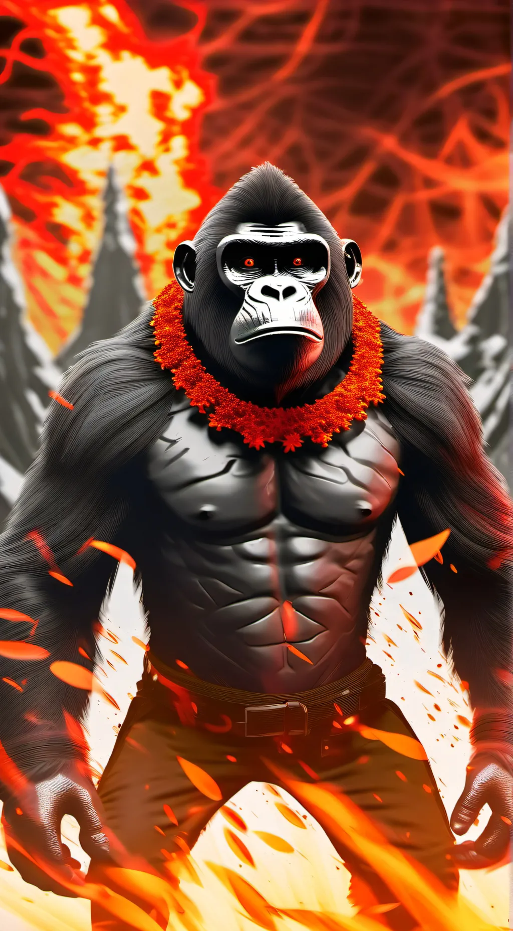 ai character: Leader, lava monke background