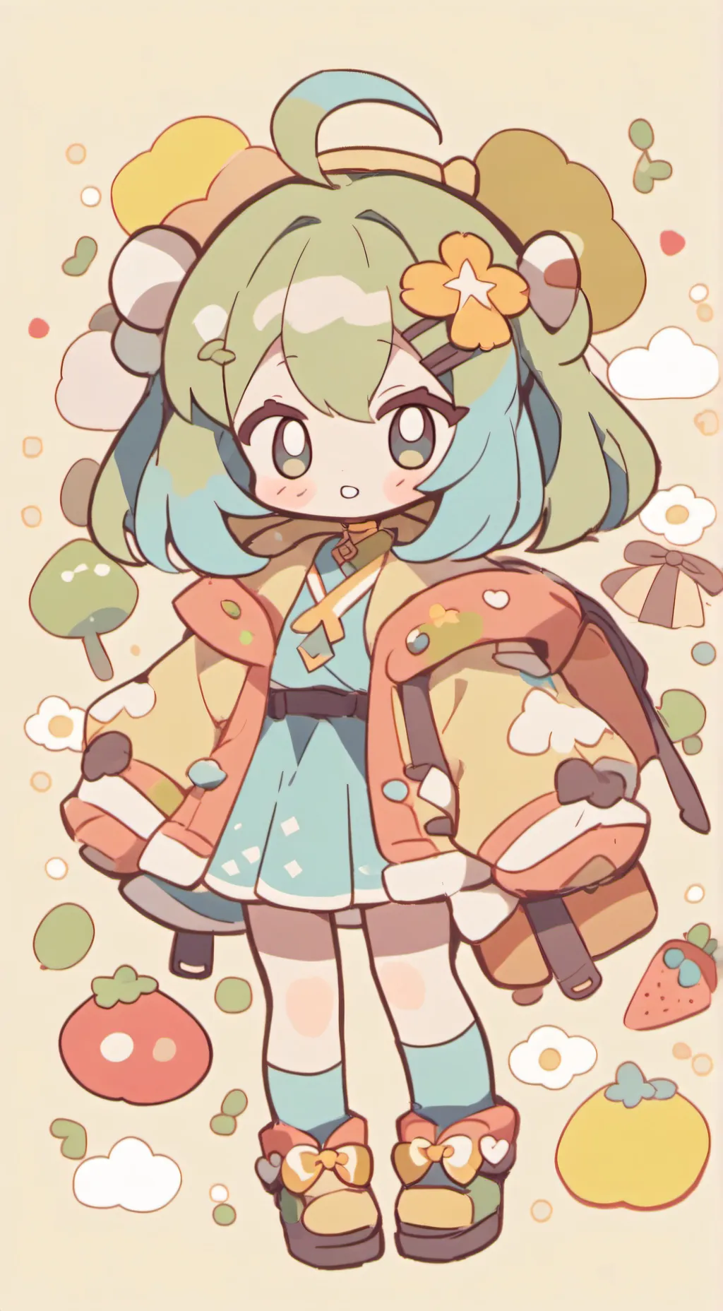 ai character: blueberry inflatio background