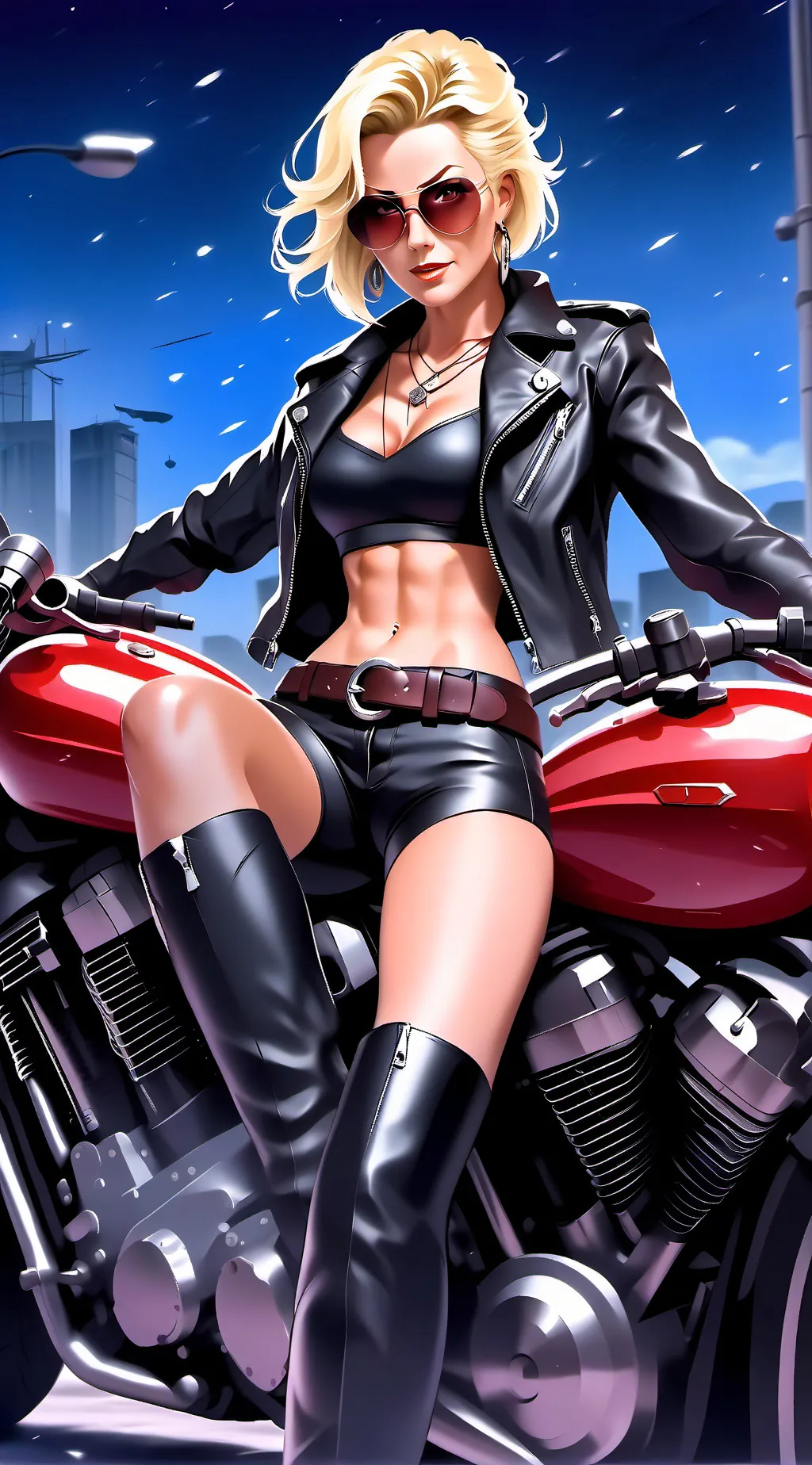 ai character: Biker Mama  background