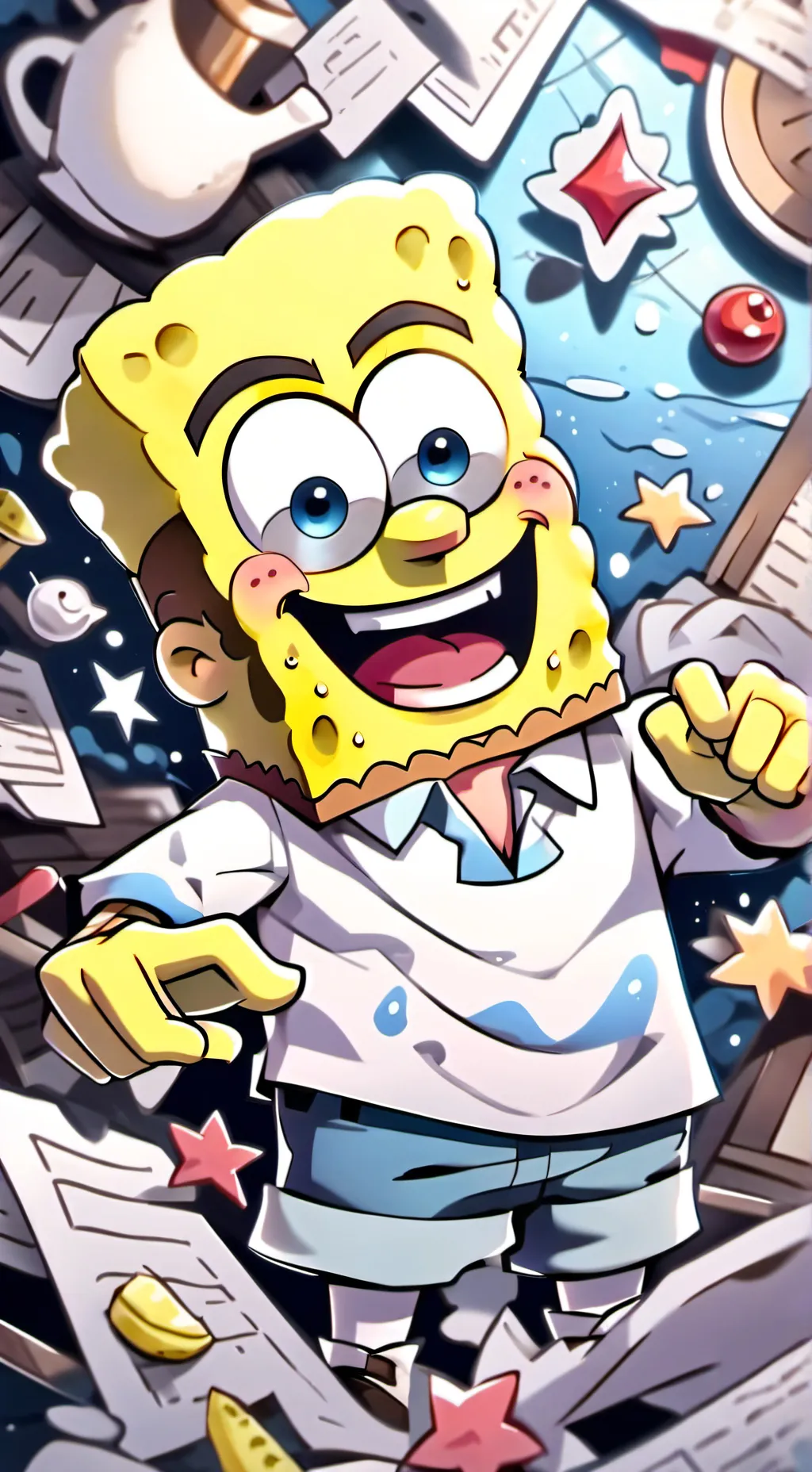 ai character: Spongebob background