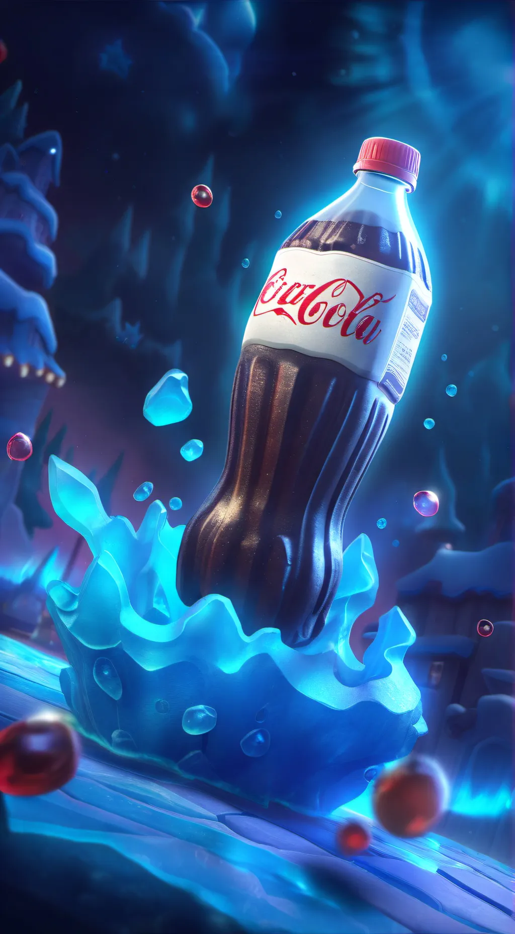ai character: coca cola background