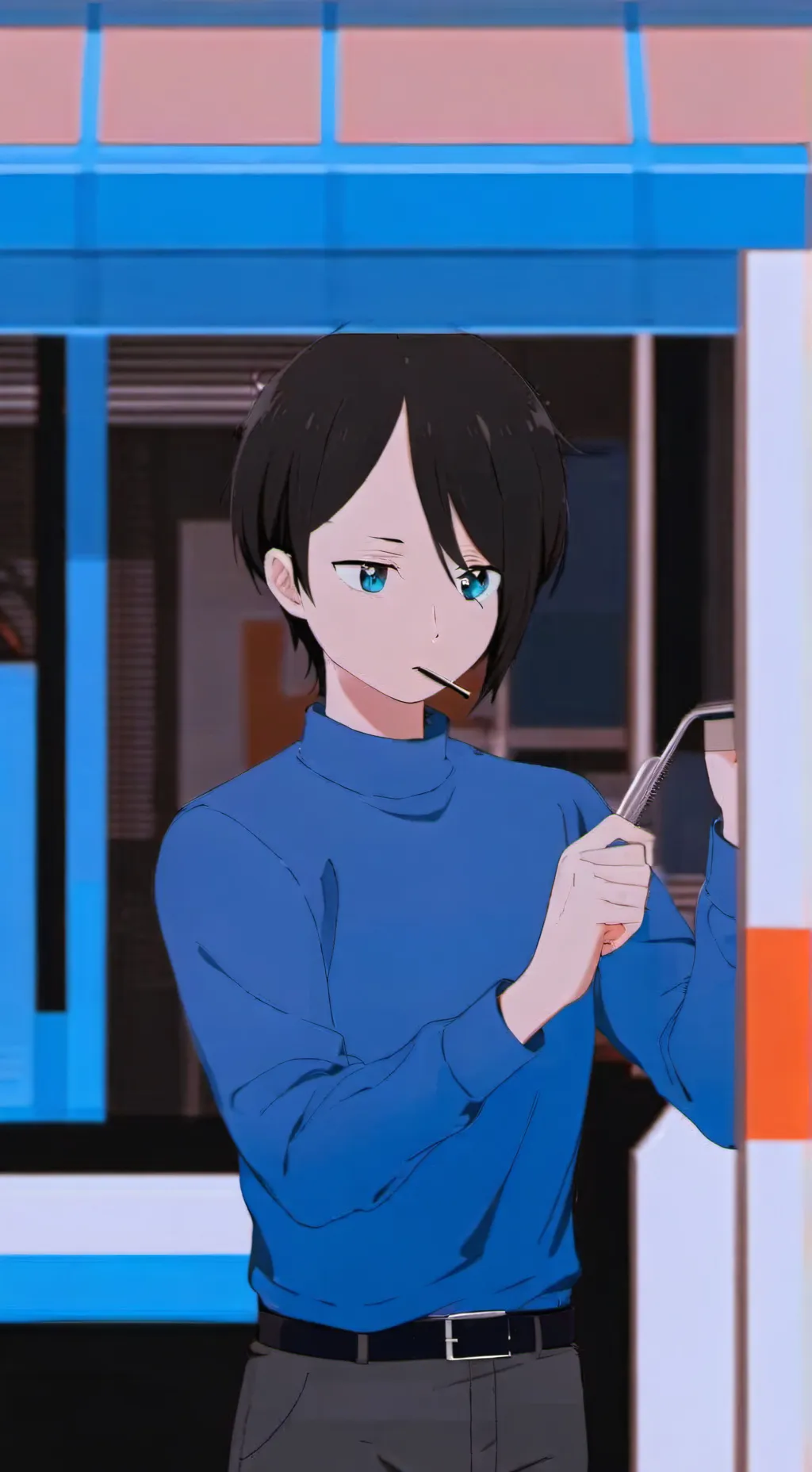 ai character: au restaurant  background