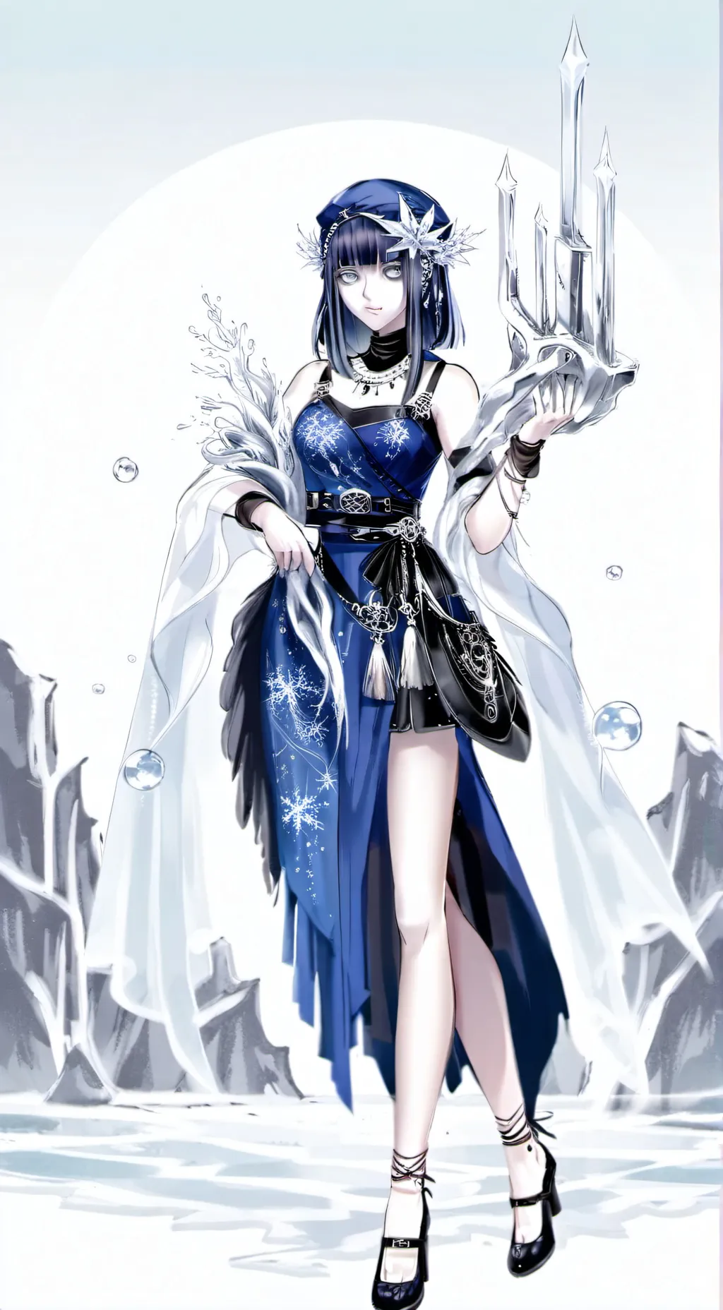 ai character: ice Queen background