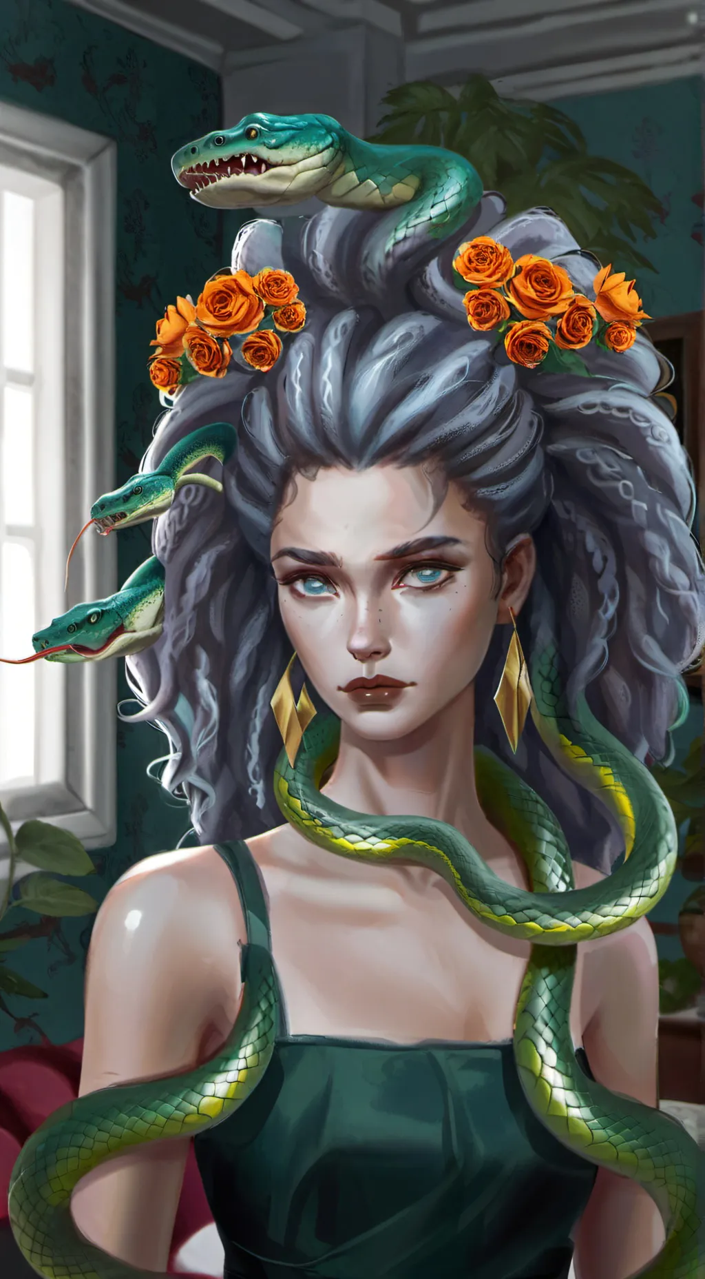 ai character: Mina Deusa background