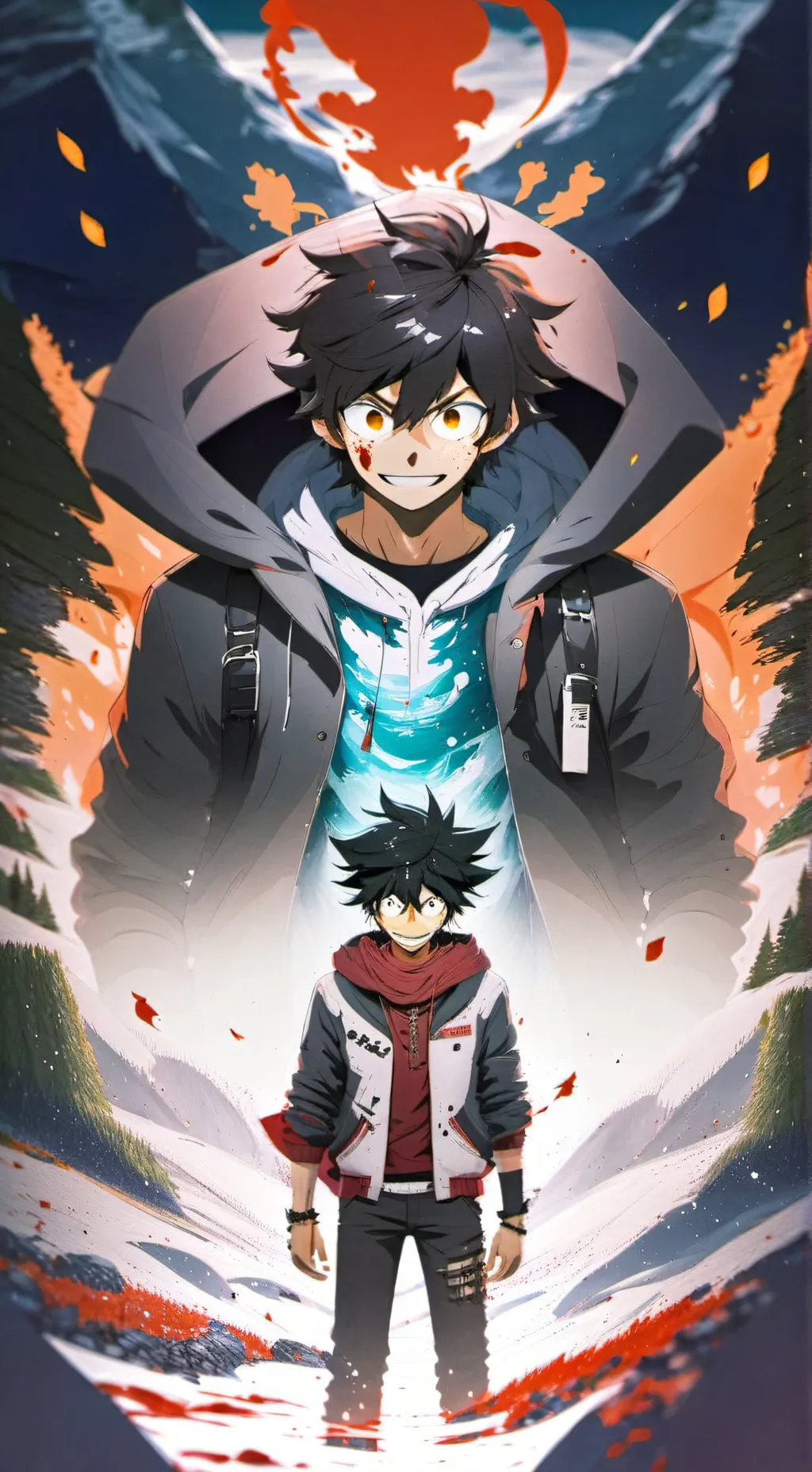 ai character: Deku goes crazy background