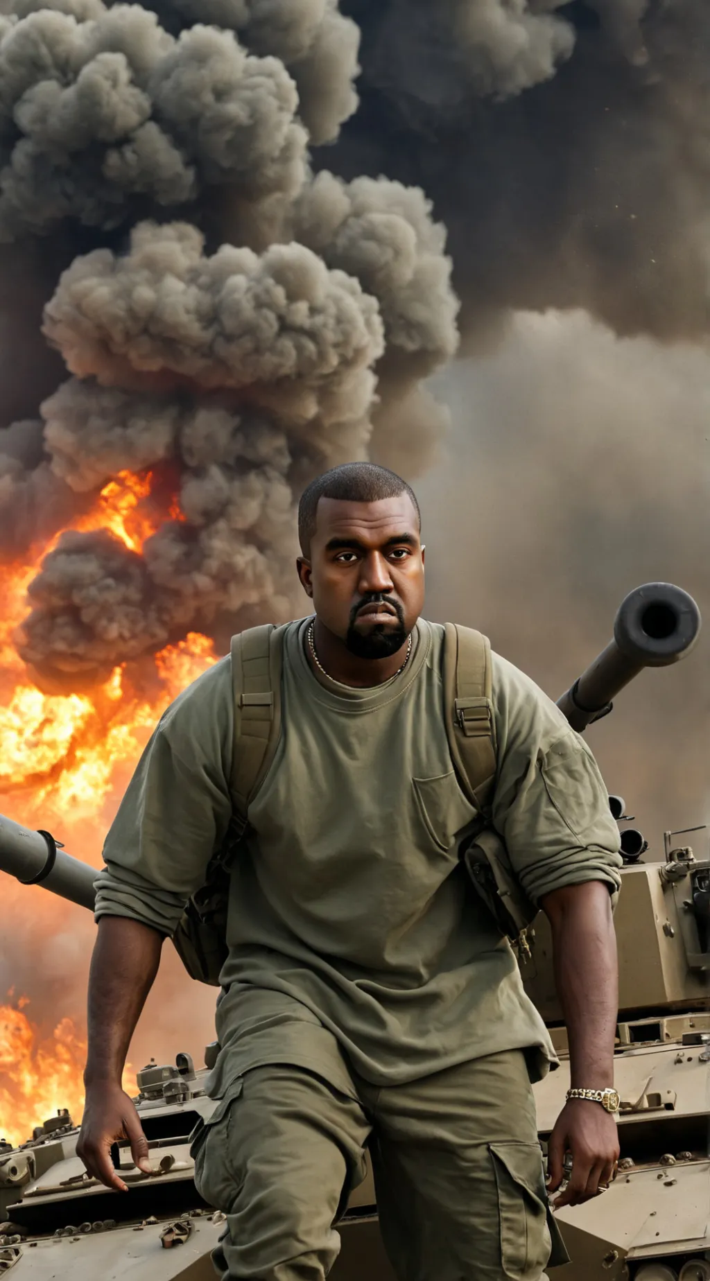 ai character: Kanye West background