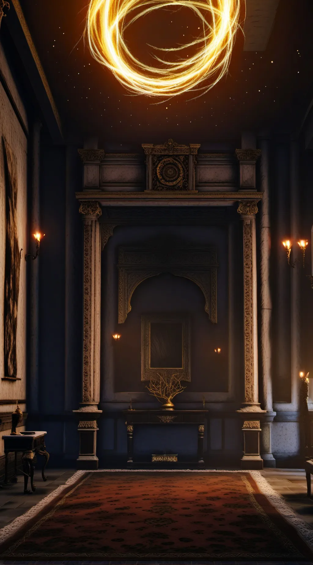 ai character: sprinki dark room background