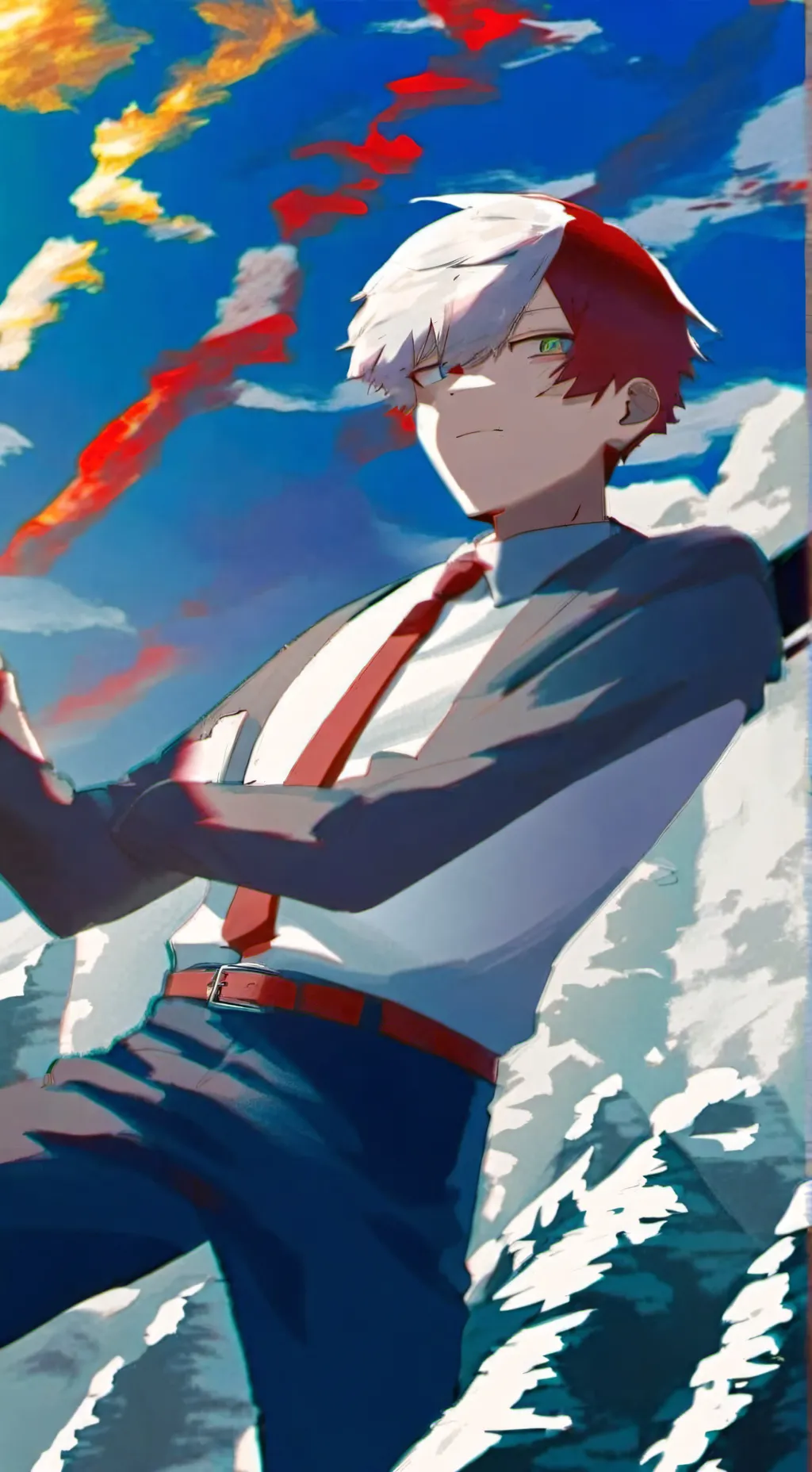 ai character: shoto todoroki  background