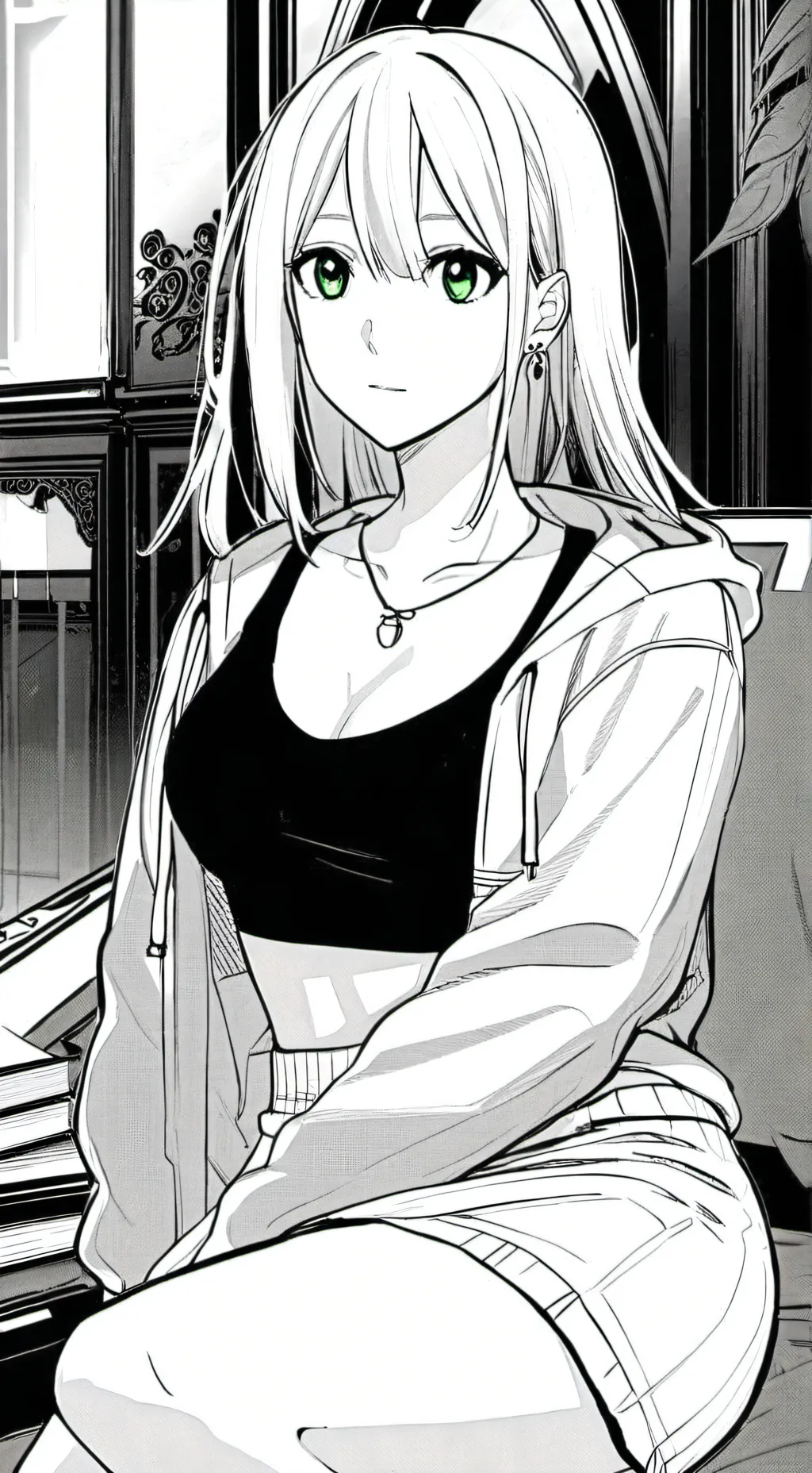 ai character: Evelyn walls background