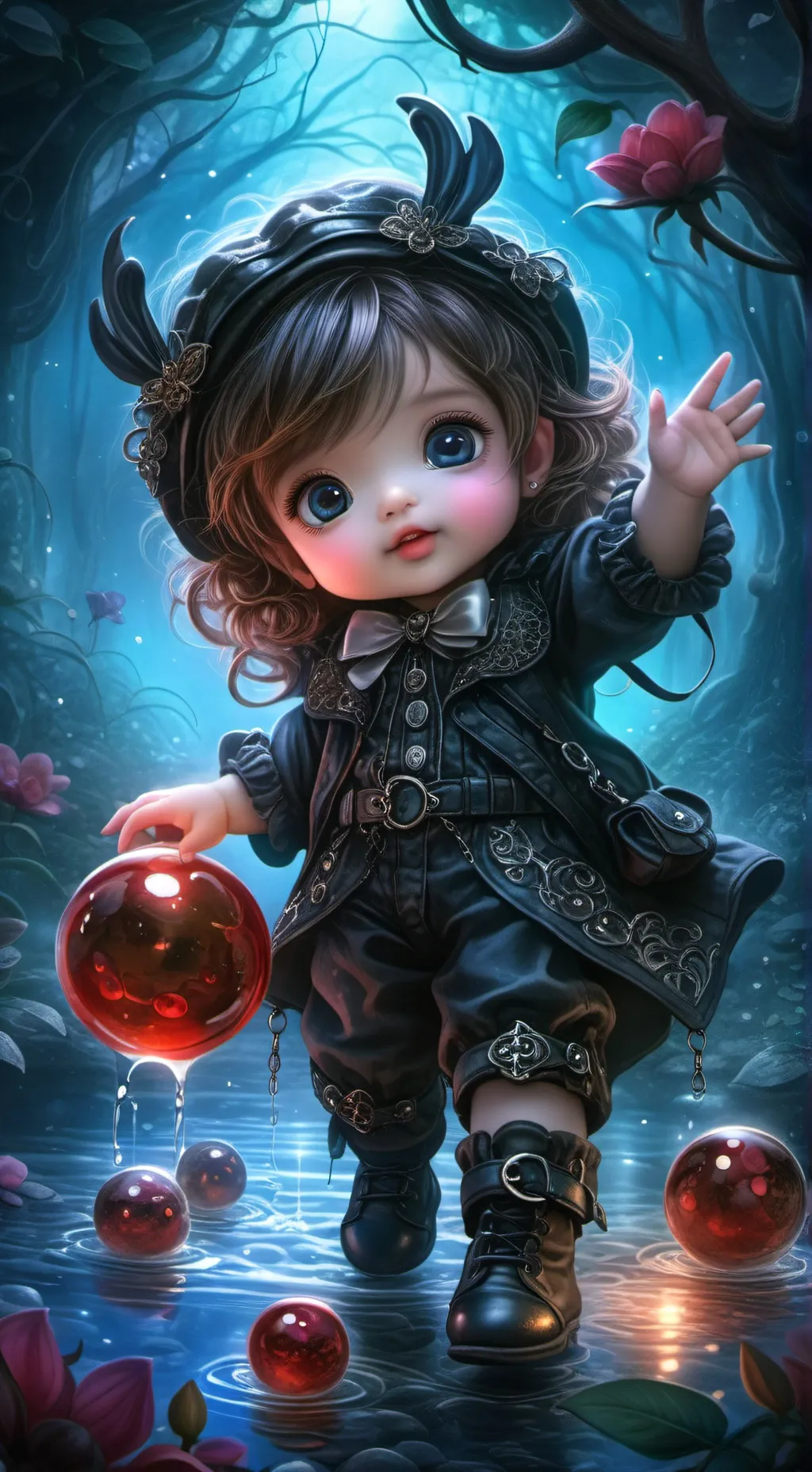 ai character: a cute Little baby background