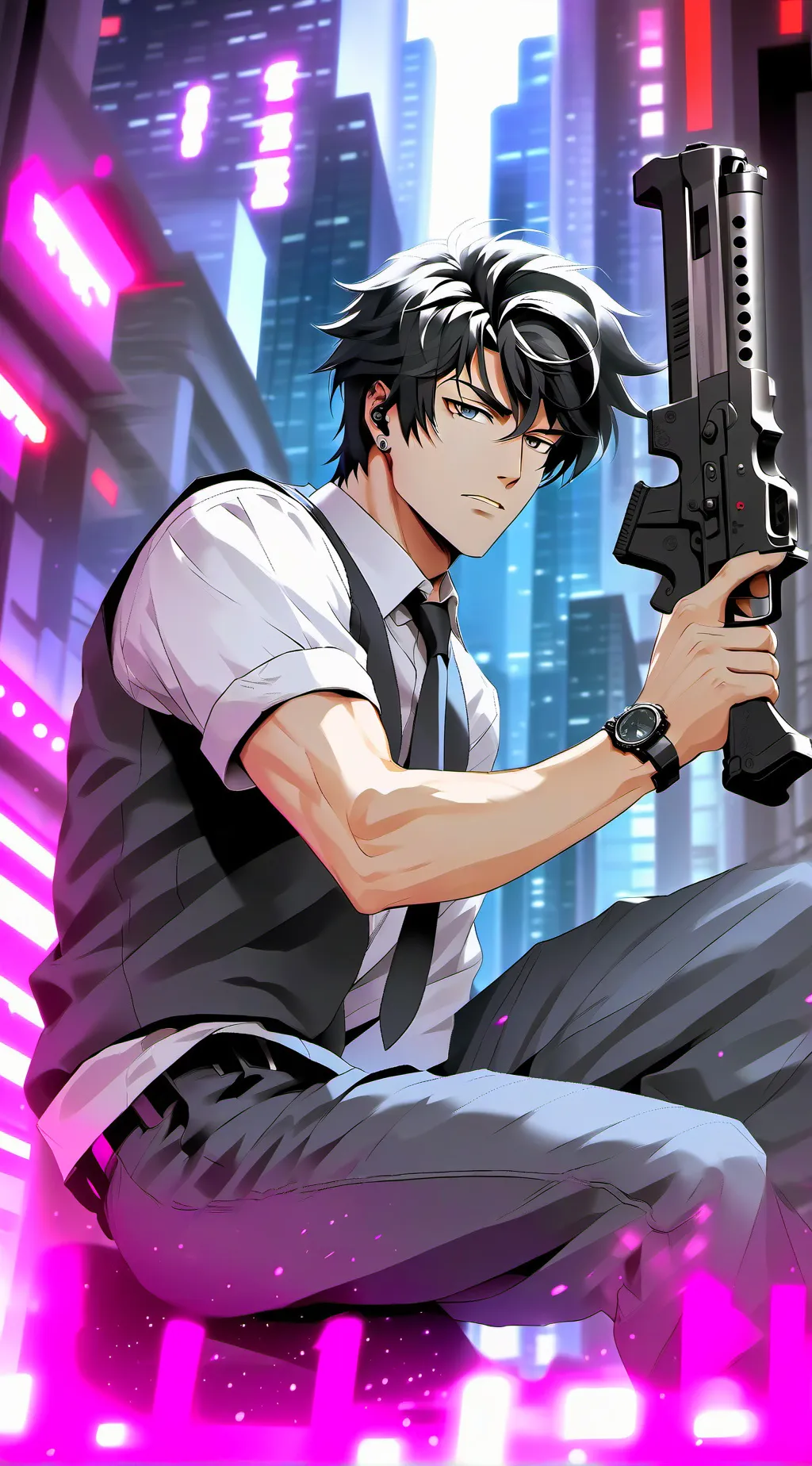 ai character: Agent Black  background