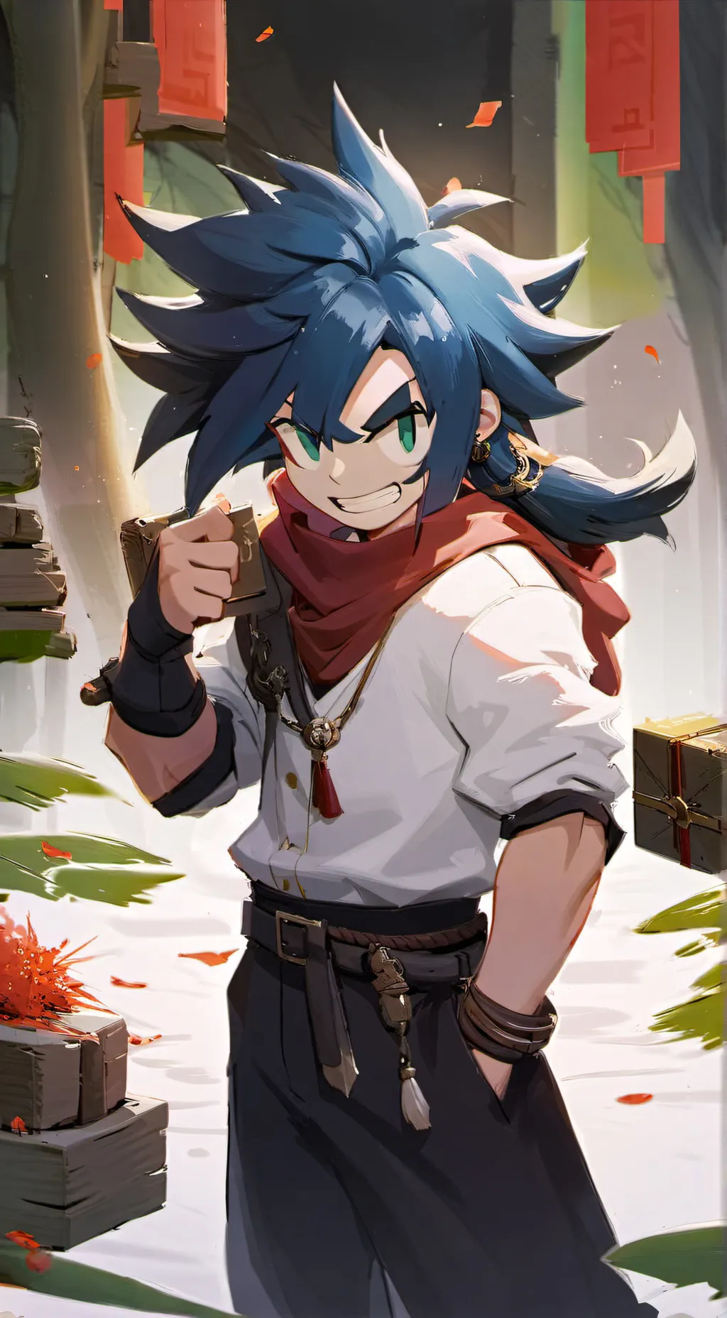 ai character: Sonic humano background