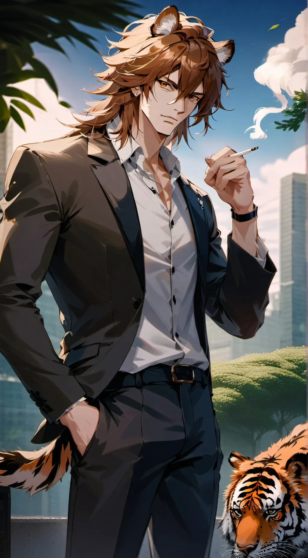 ai character: Harvey  background