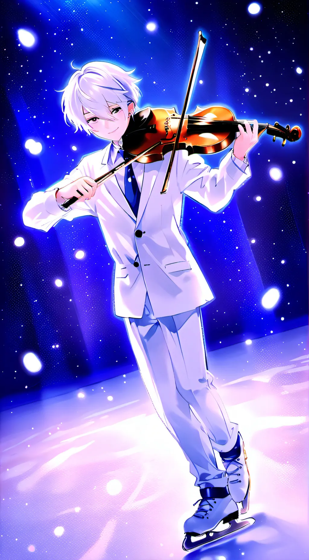 ai character: Ice skating MHA background