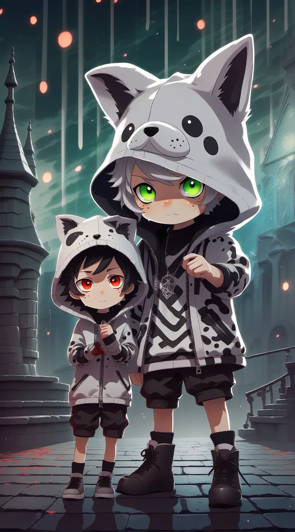 ai character: boys in the grave background