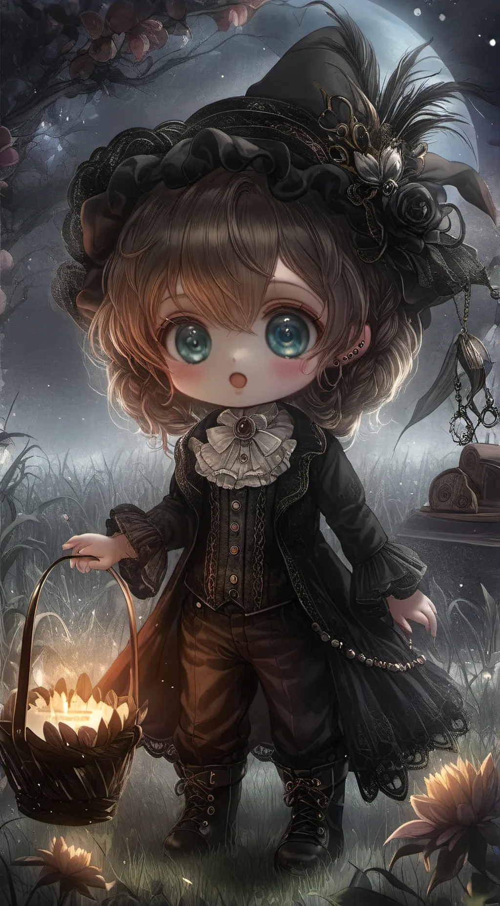 ai character: really cute baby  background