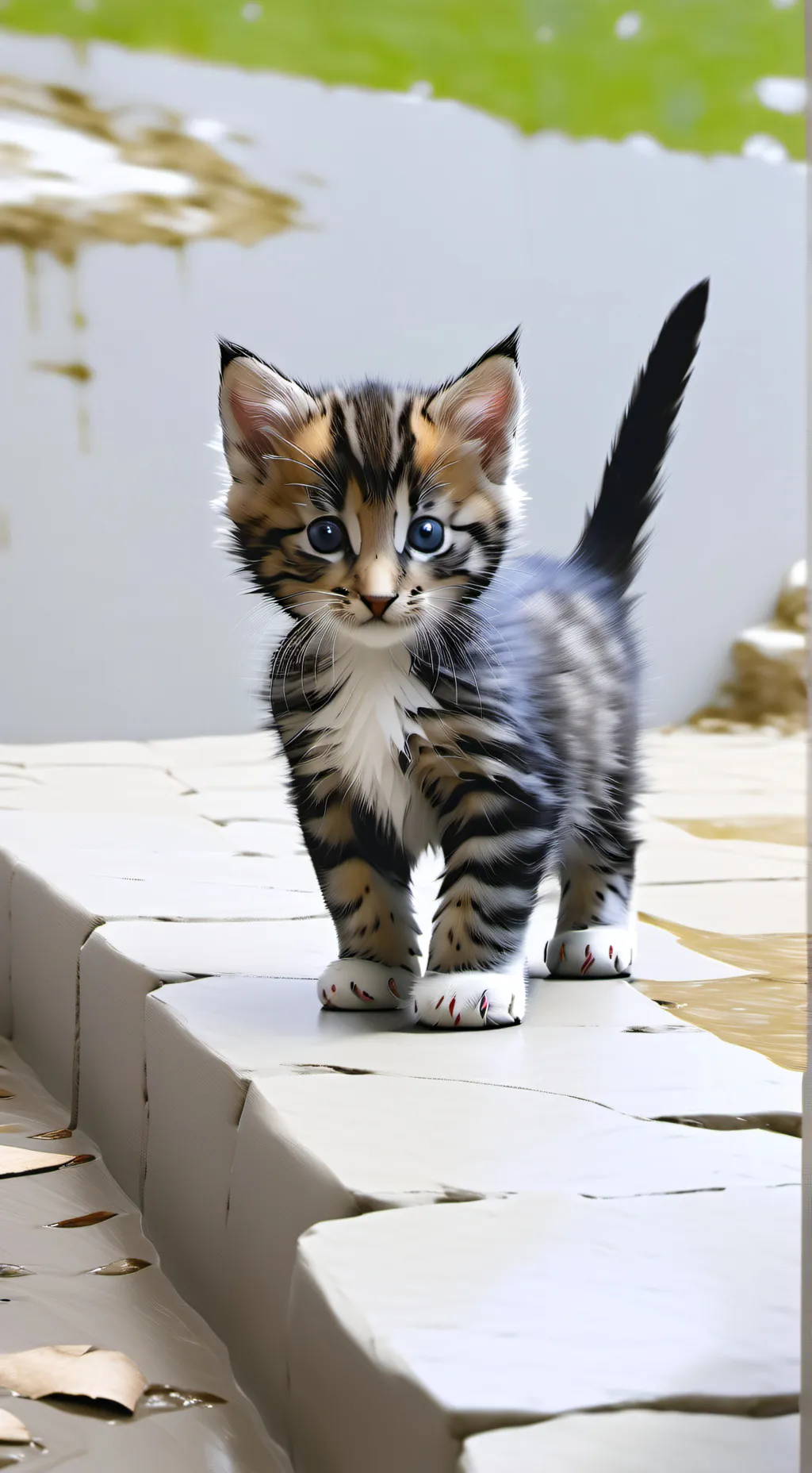 ai character: kitten broken leg background
