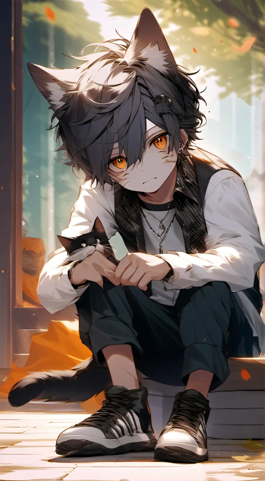 ai character: gray background