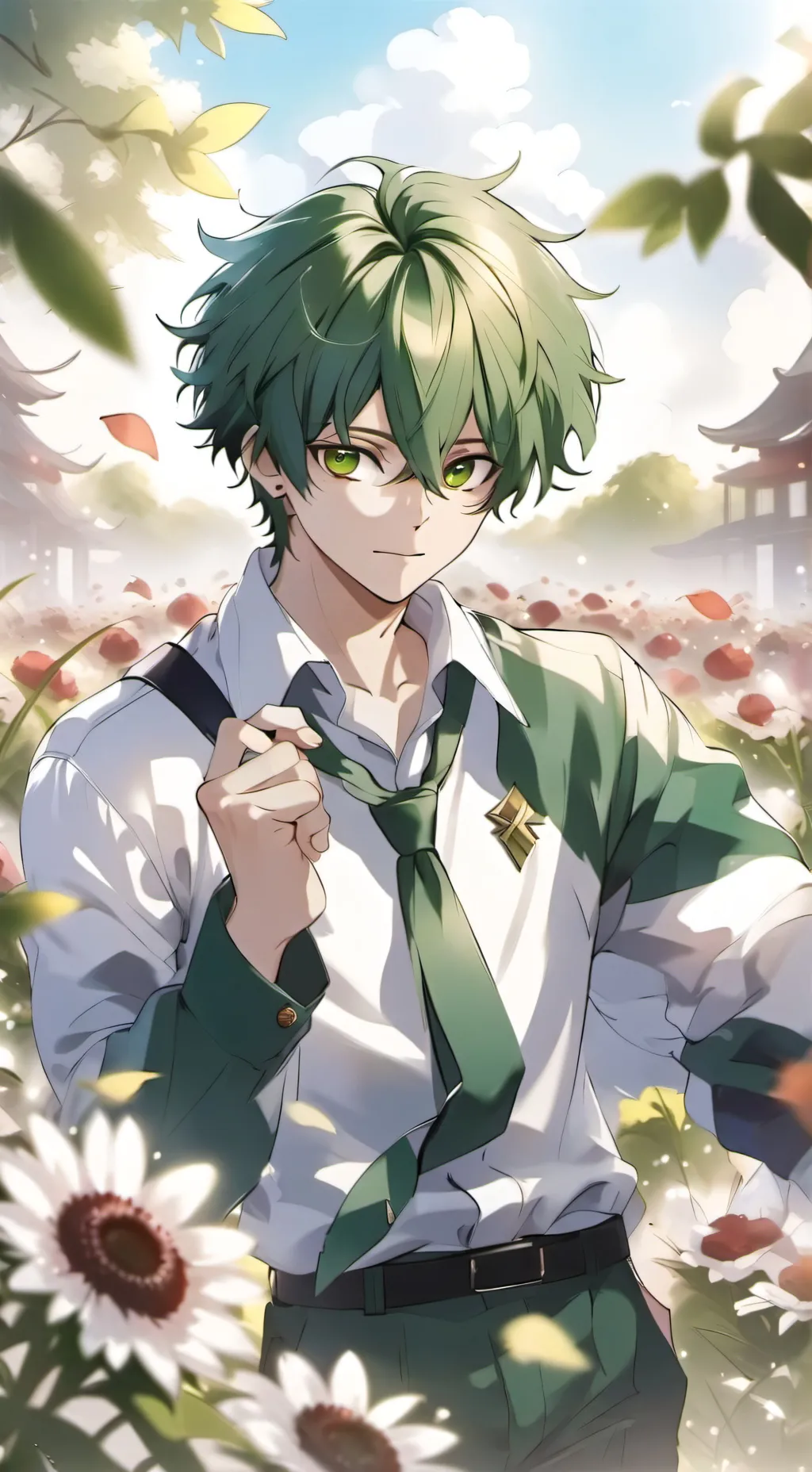 ai character: Mha School trip background