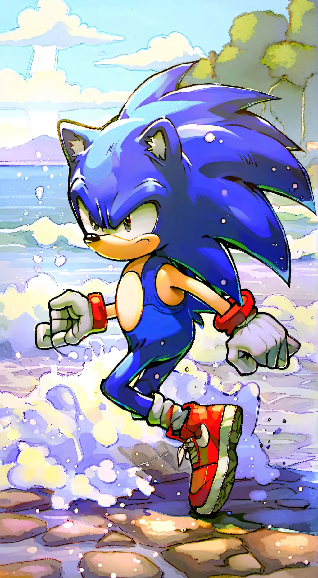 ai character: sonic  background