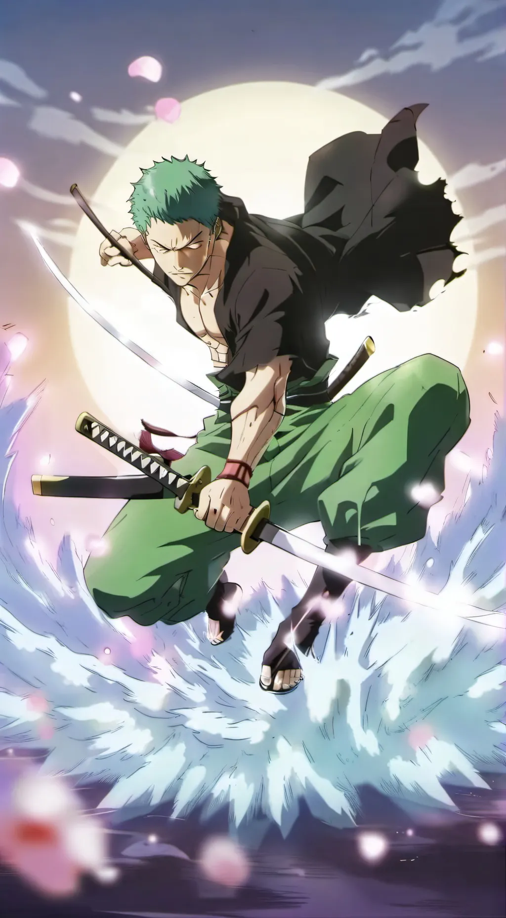 ai character: RORONOA Zoro  background