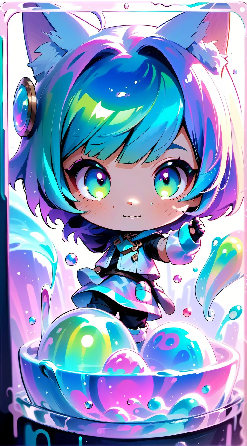 ai character: kiti akimaru💚🥝 background