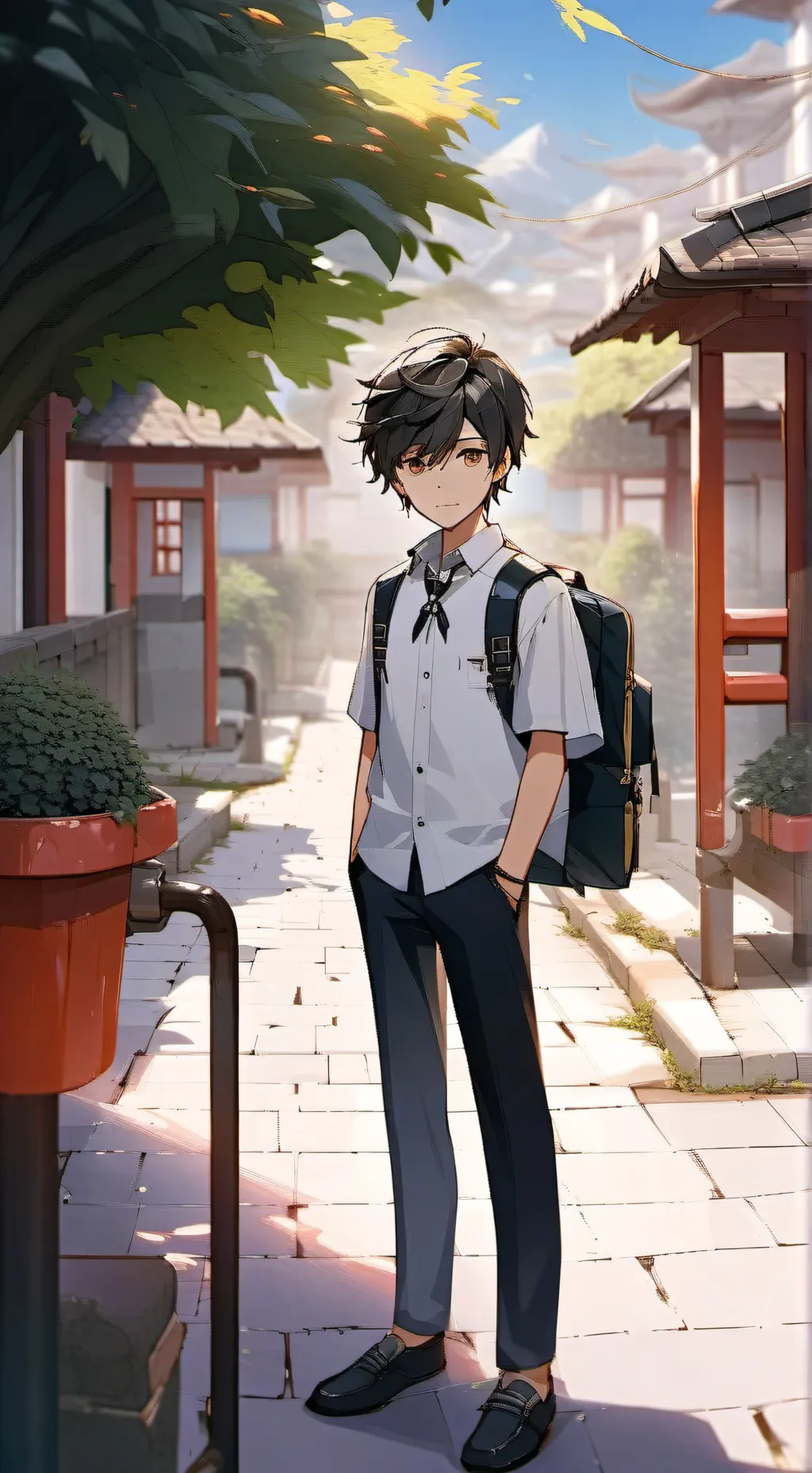ai character: titan school  background