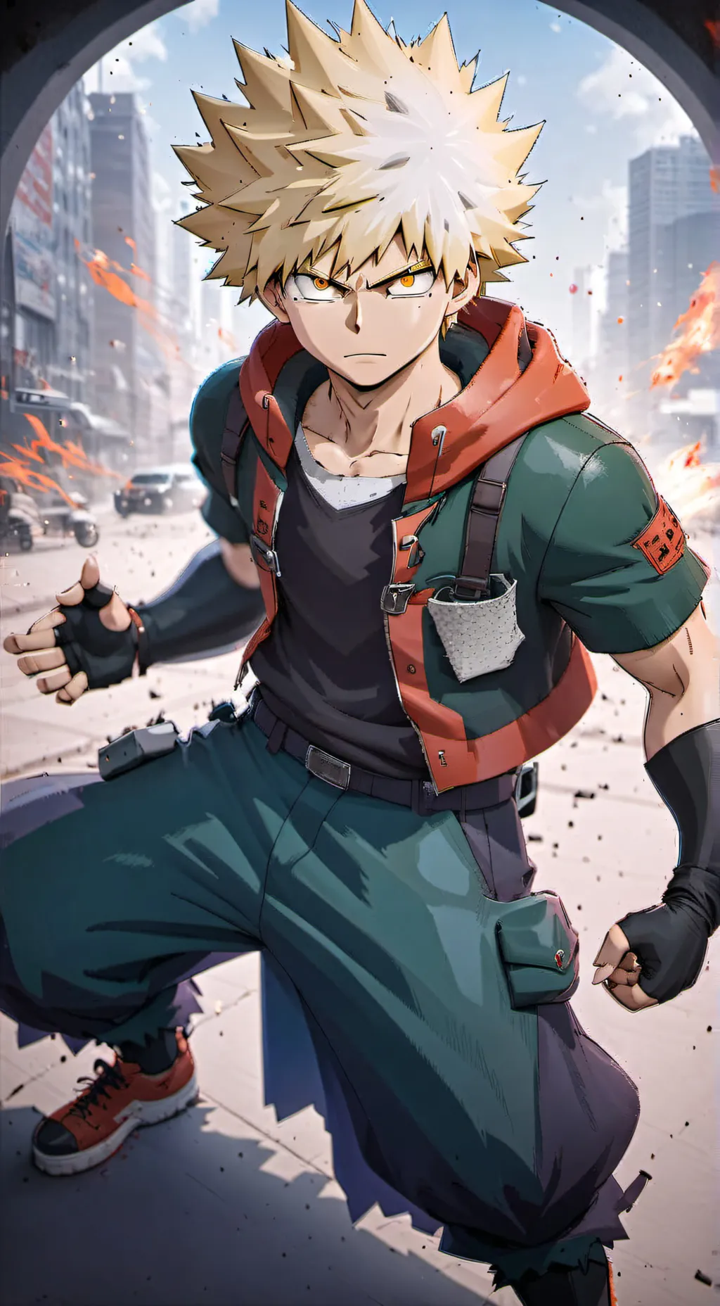 ai character: Bakugo, tu hermano background