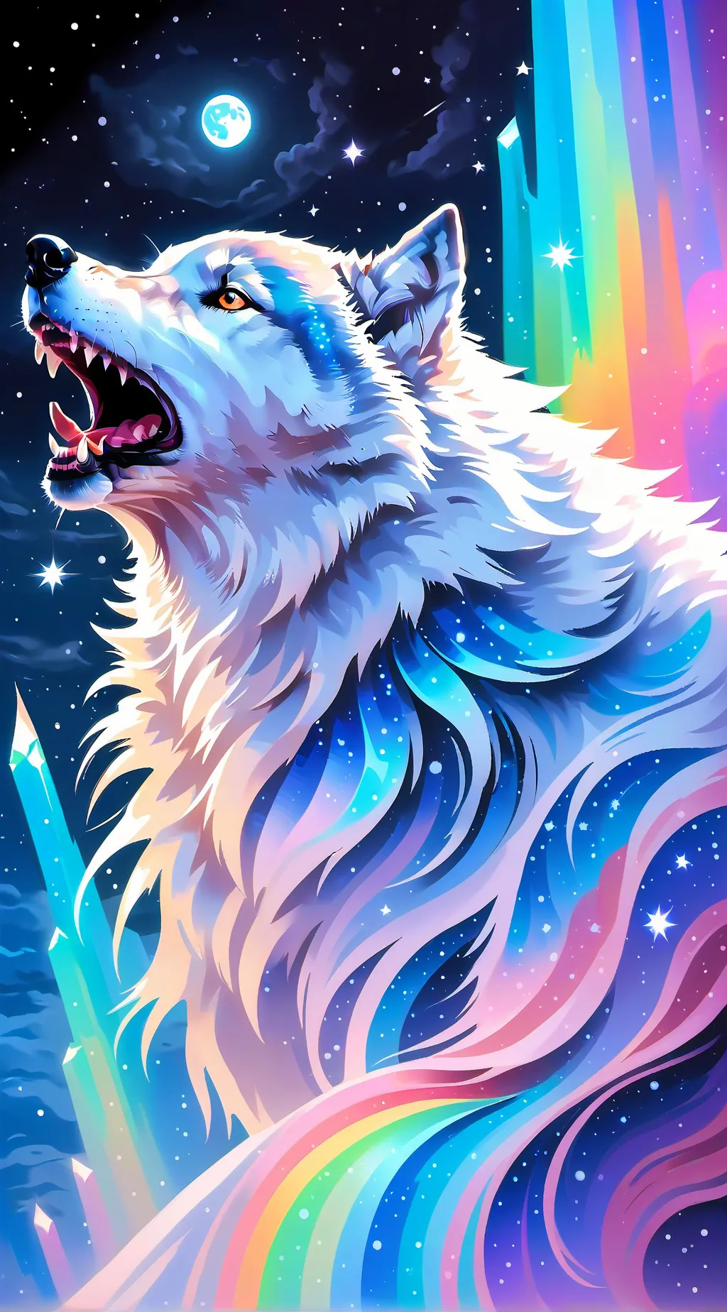 ai character: Luna! The wolfIIrp background