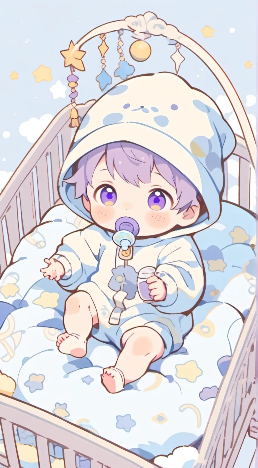 ai character: Baby Angelico  background