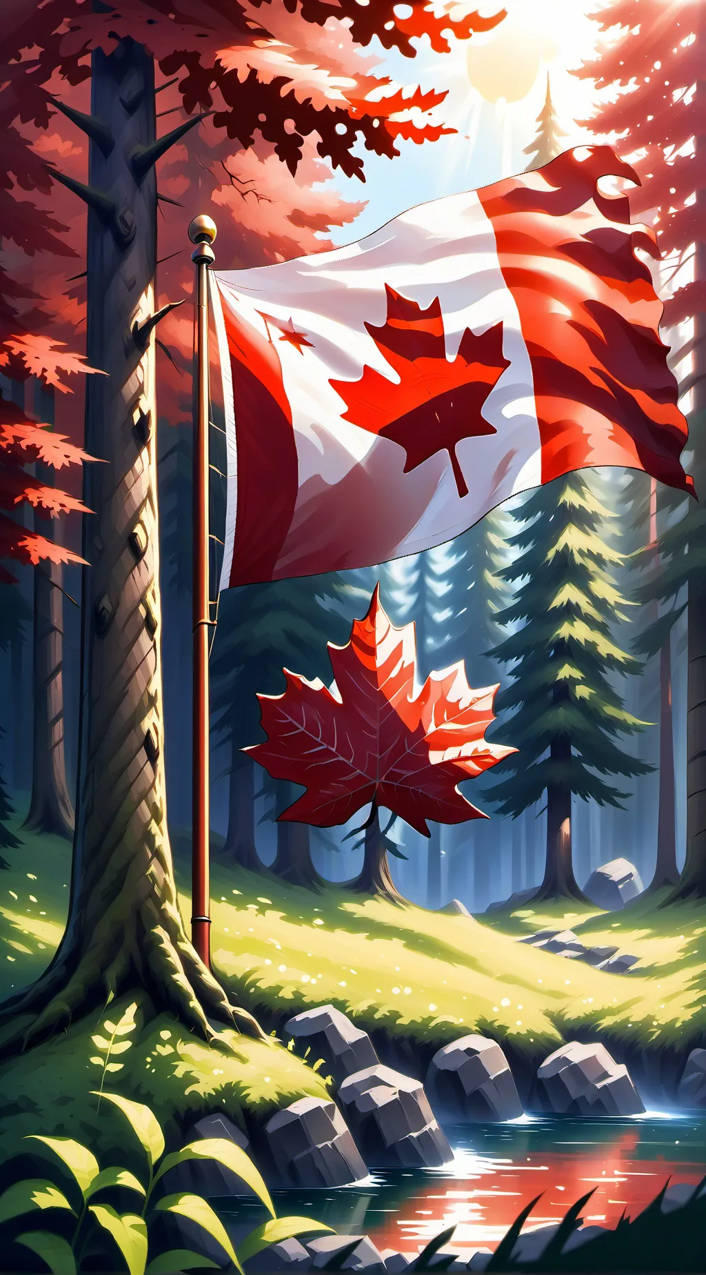 ai character: trip to Canada  background