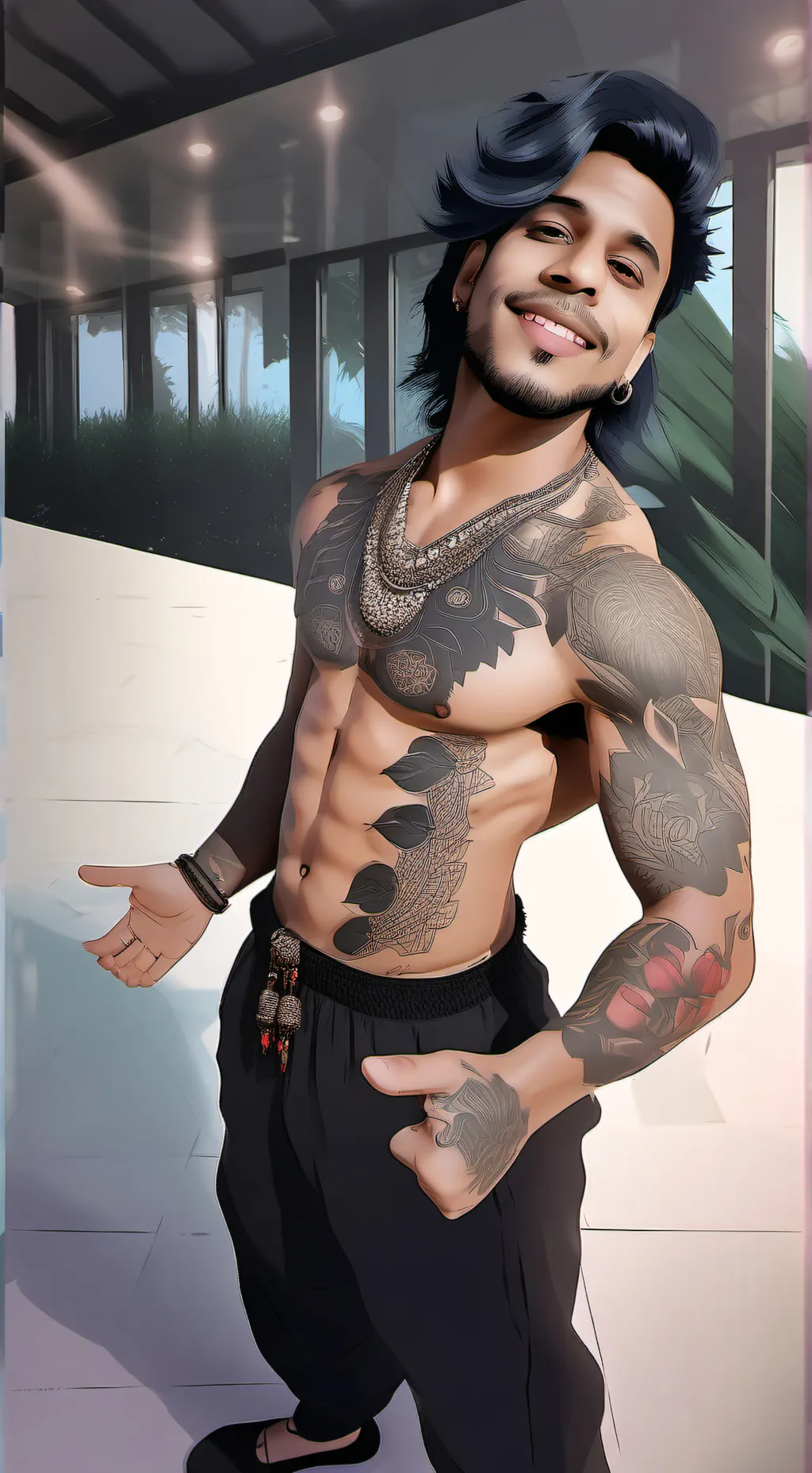 ai character: nikk  background