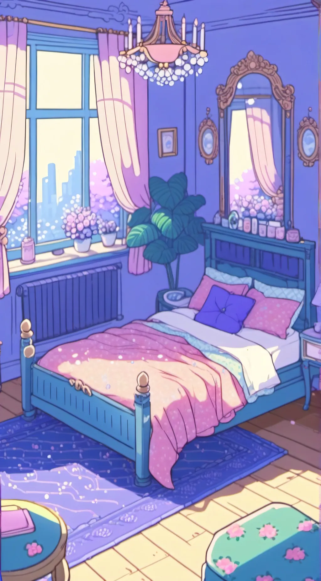 ai character: Pro hero sleepover background
