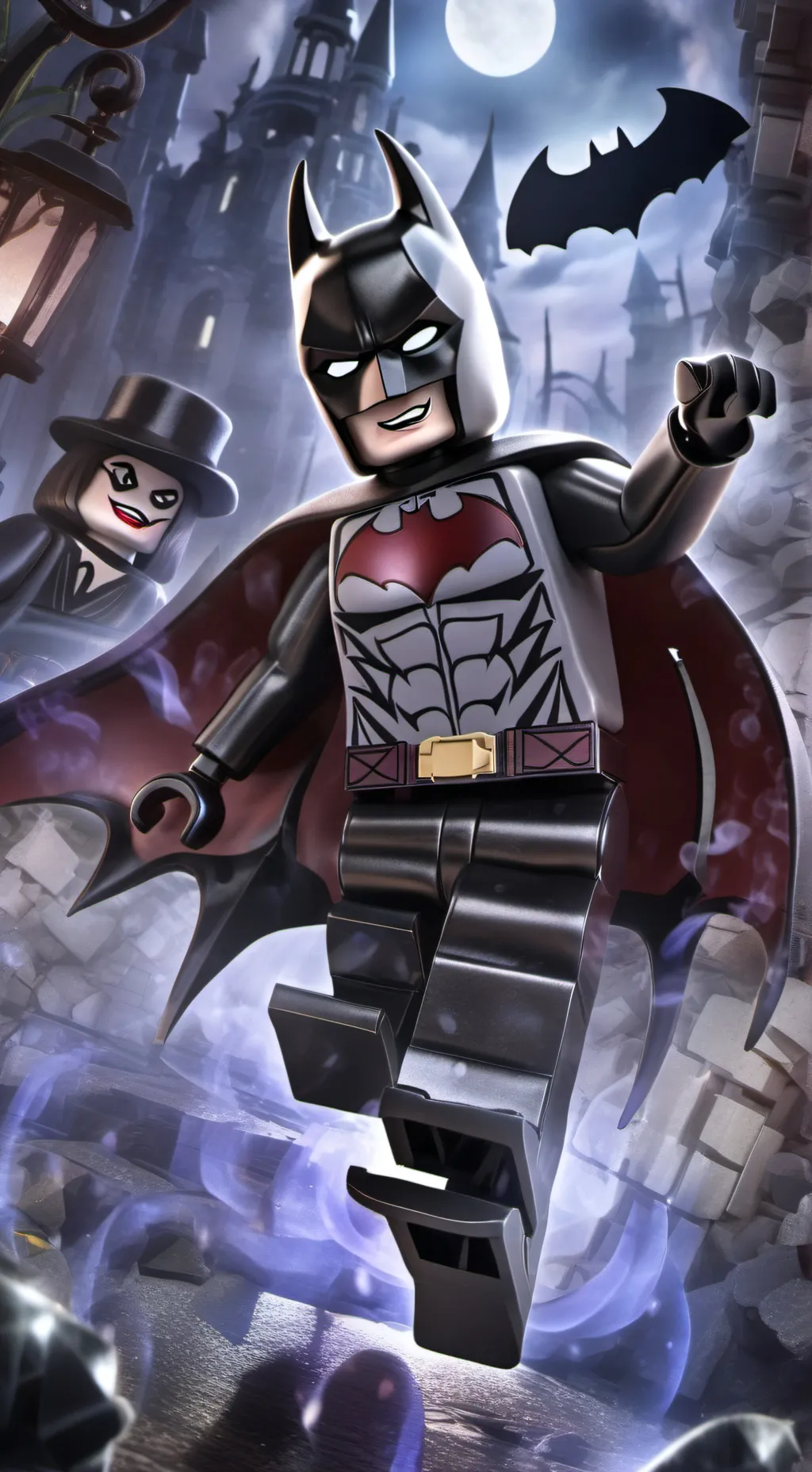 ai character: Lego Batman  background