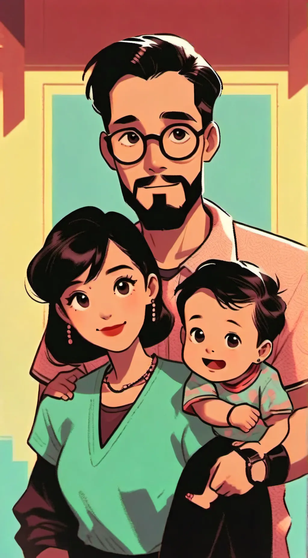 ai character: newborn baby  background