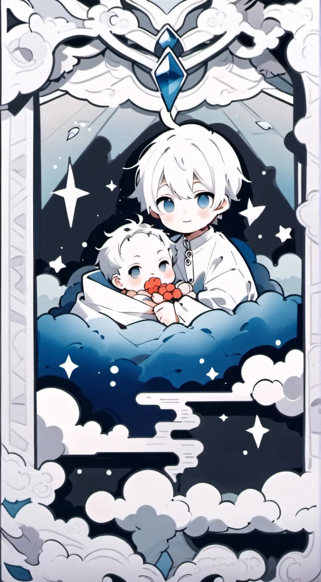 ai character: newborn  background